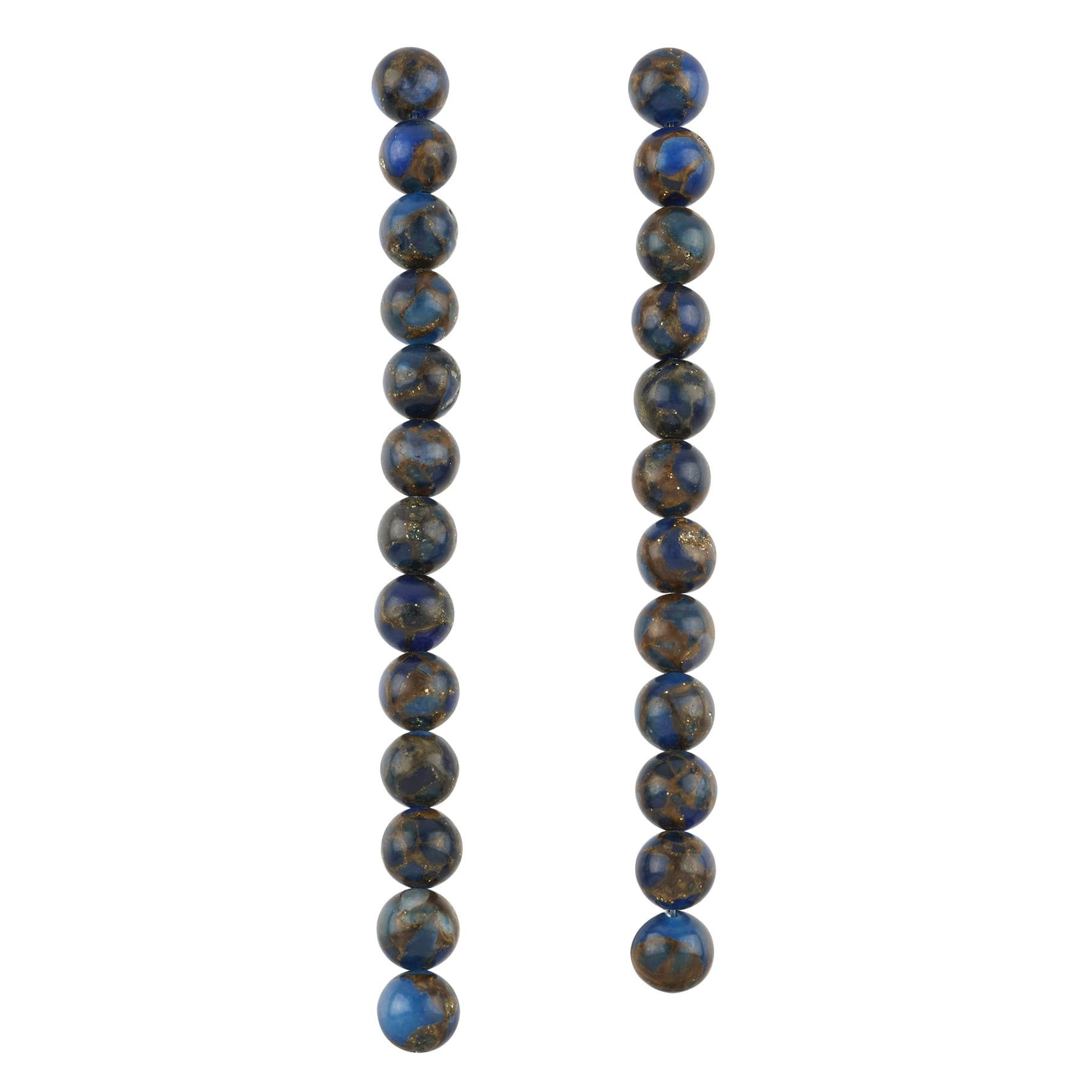 12 Pack: Blue Marbled Impression Jasper Round Beads, 10mm by Bead Landing™