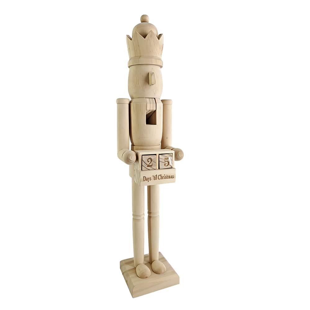 24" King DIY Pinewood Nutcracker with Countdown by Make Market®