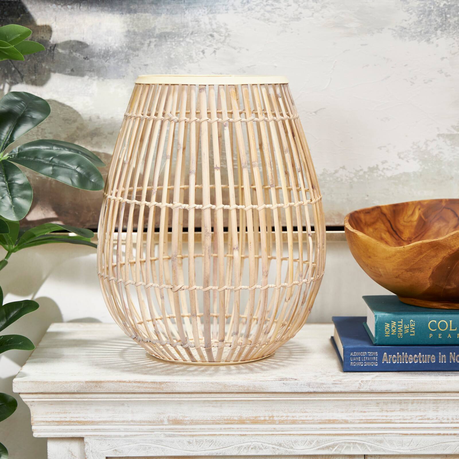 15" Bamboo Handmade Open Frame Round Vase
