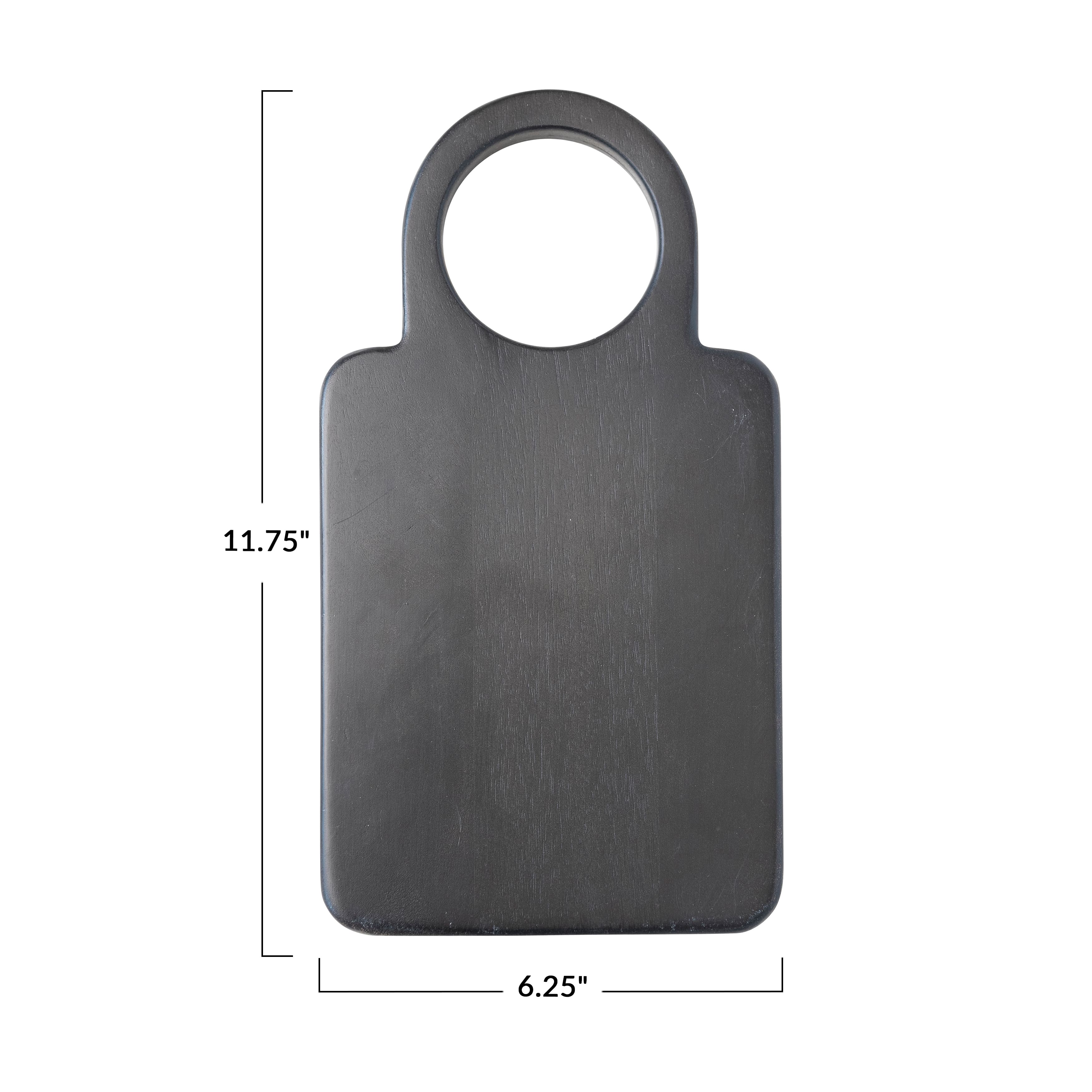 Hello Honey® 12" Black Modern Wood Cutting or Charcuterie Board with Handle