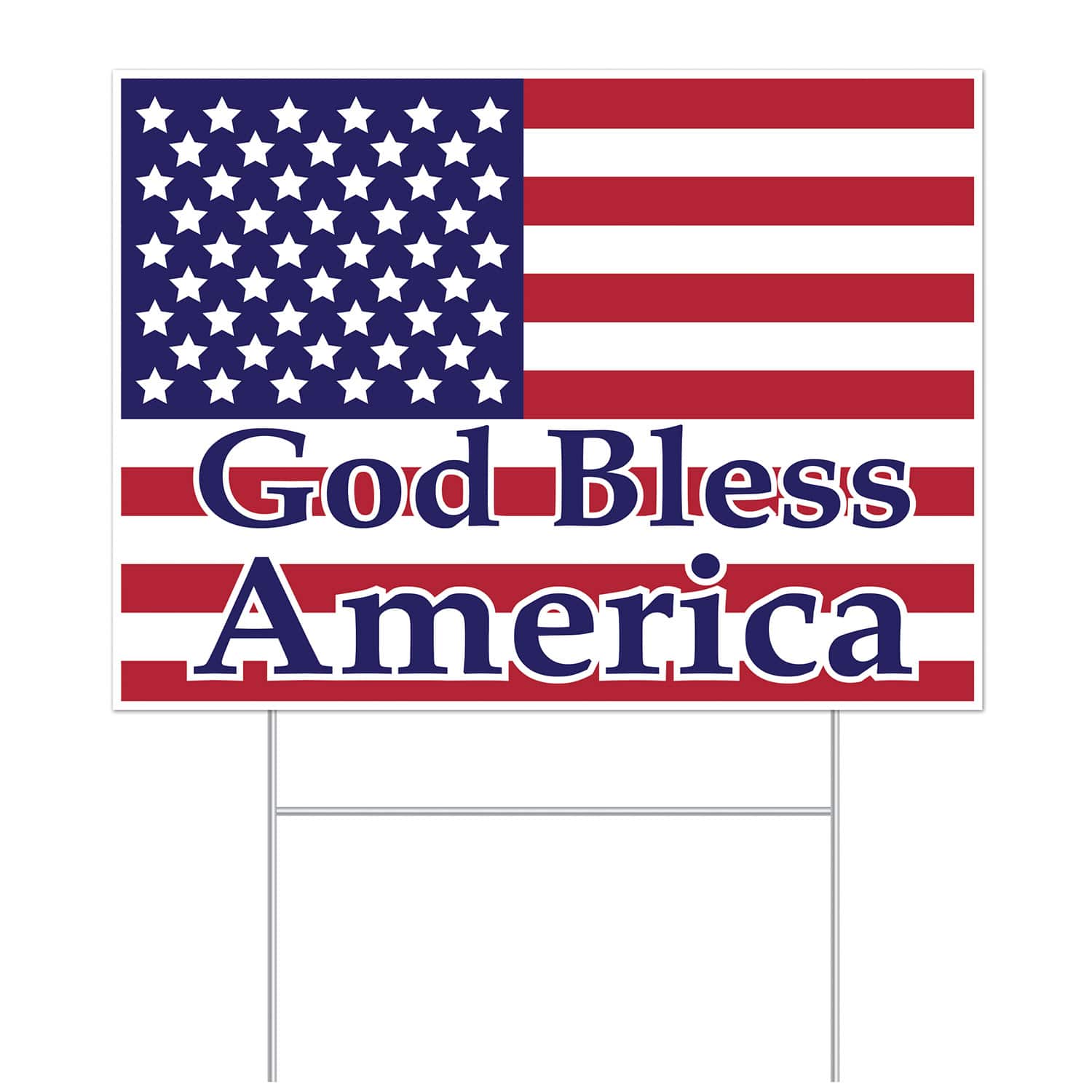Beistle 11.5" x 15.5" God Bless America Plastic Yard Sign