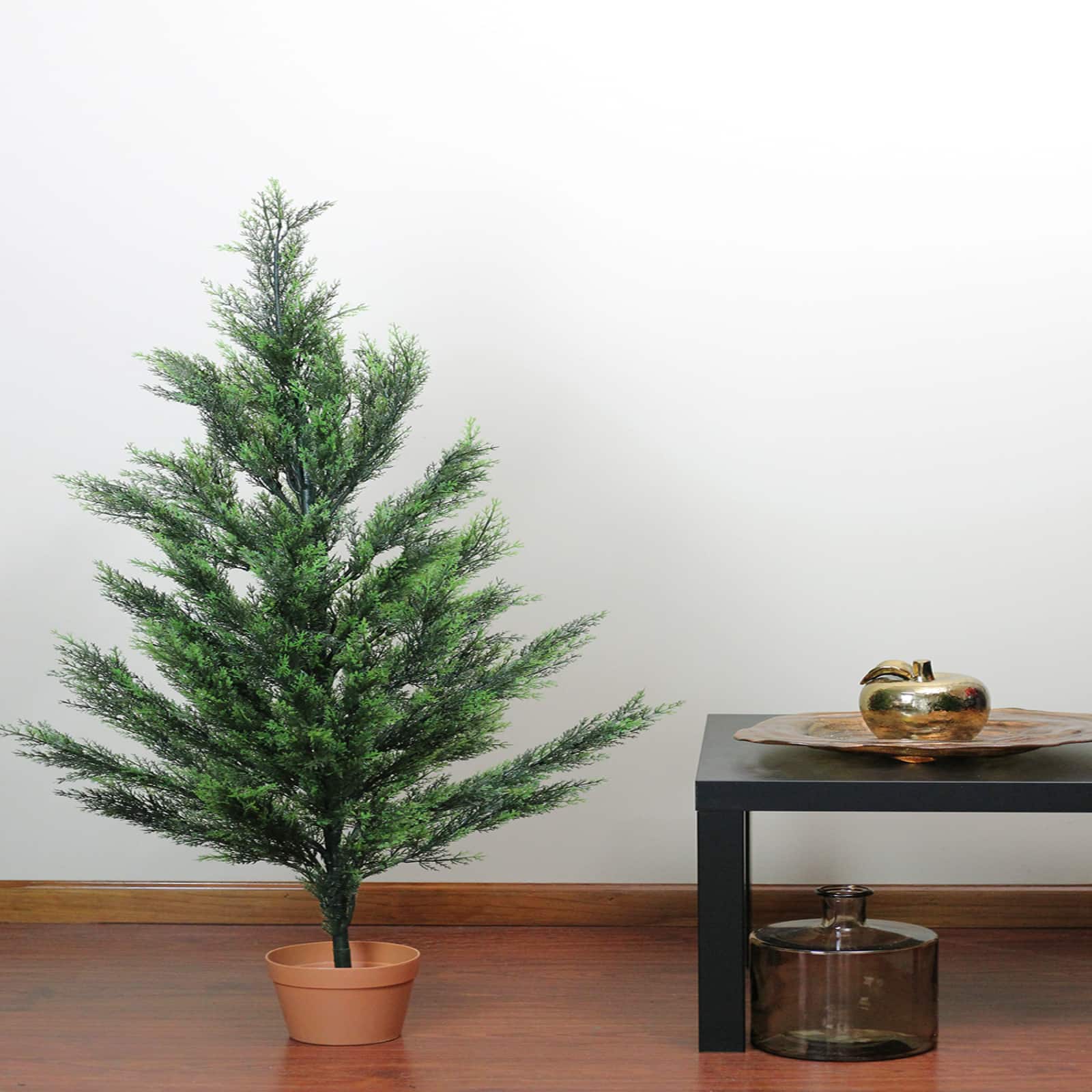 54" Two Tone Green Artificial Potted Cypress Tree
