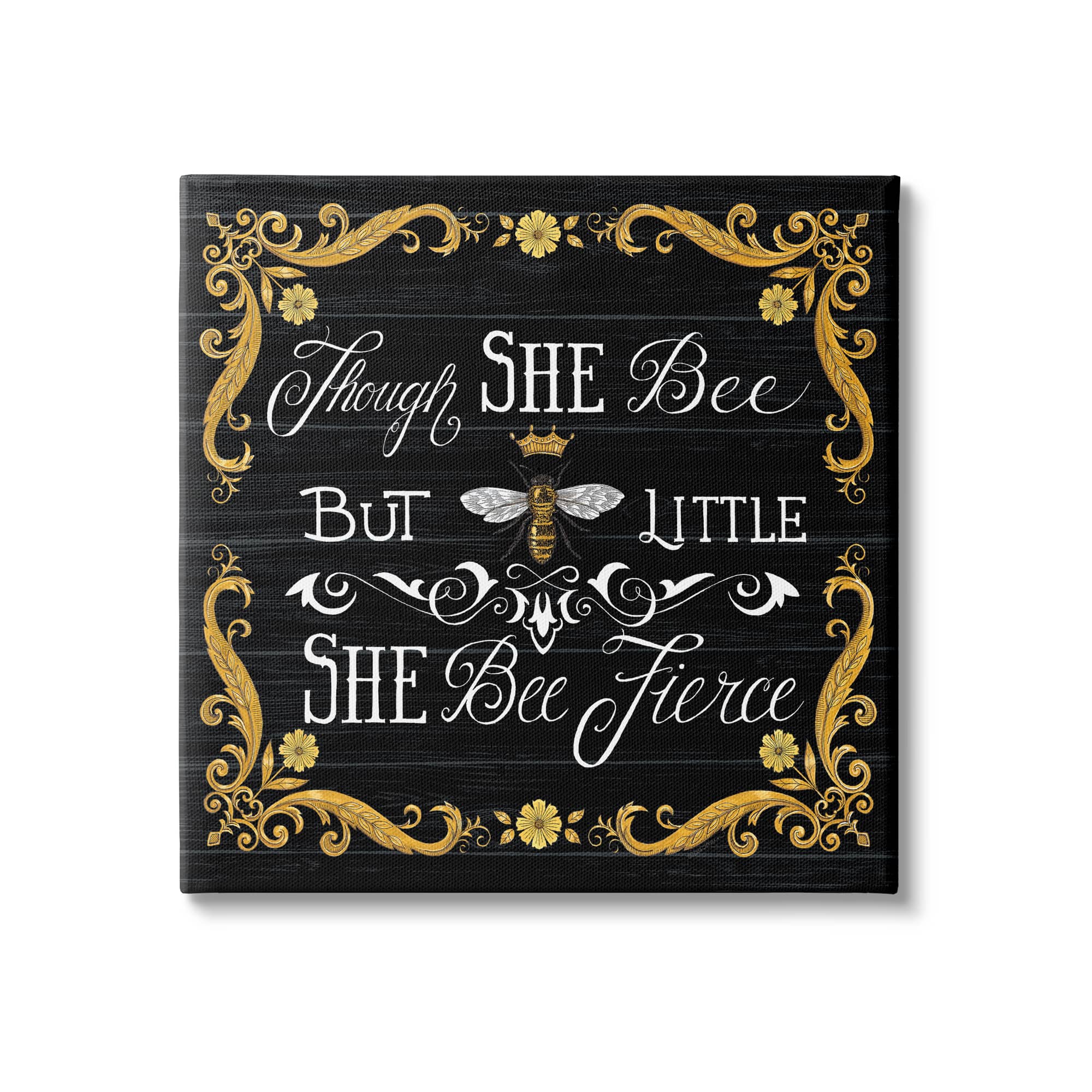 Stupell Industries She Bee Fierce Female Motivational Phrase Vintage Pun Canvas Wall Art