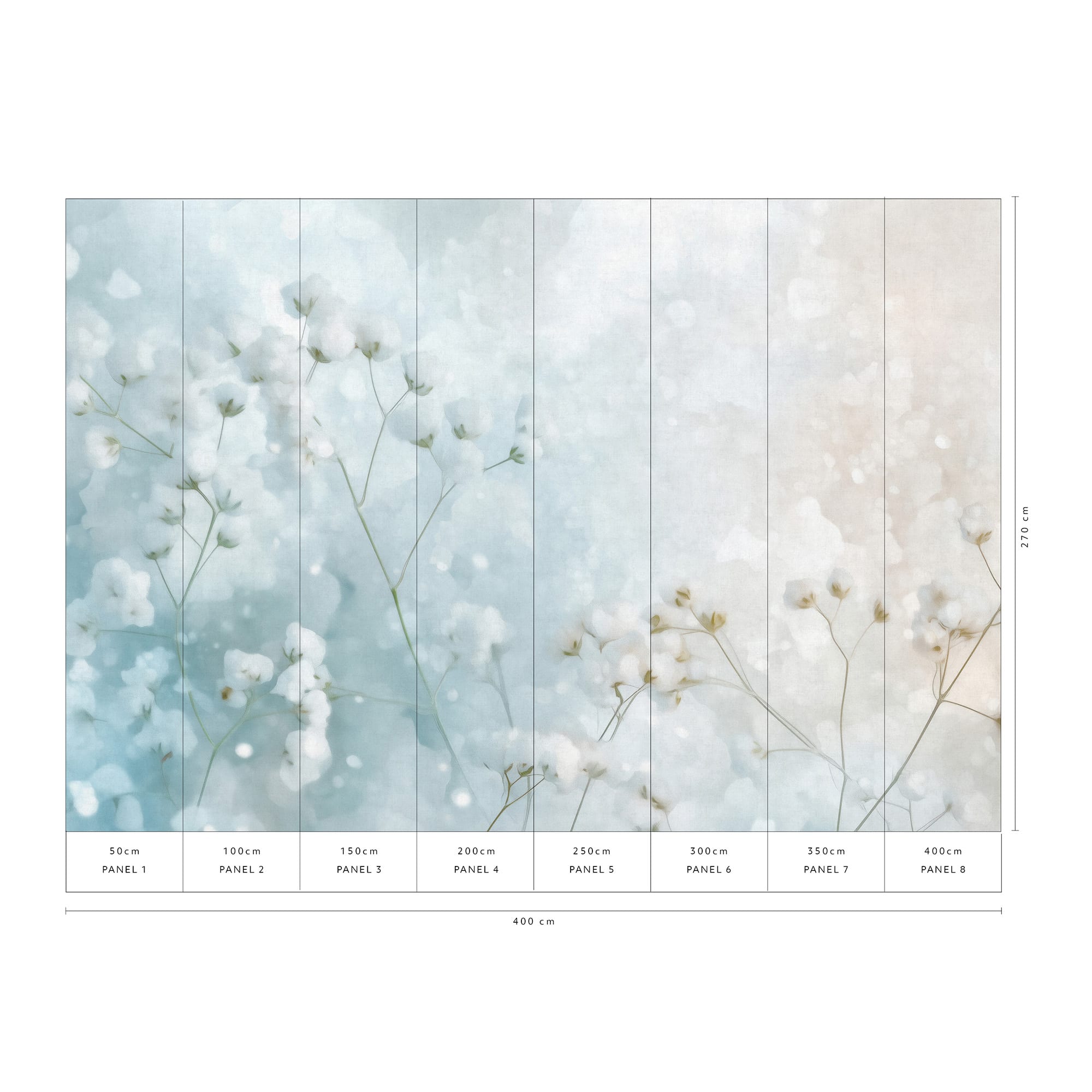 Designs Direct Cotton Haze Blue Wall Mural