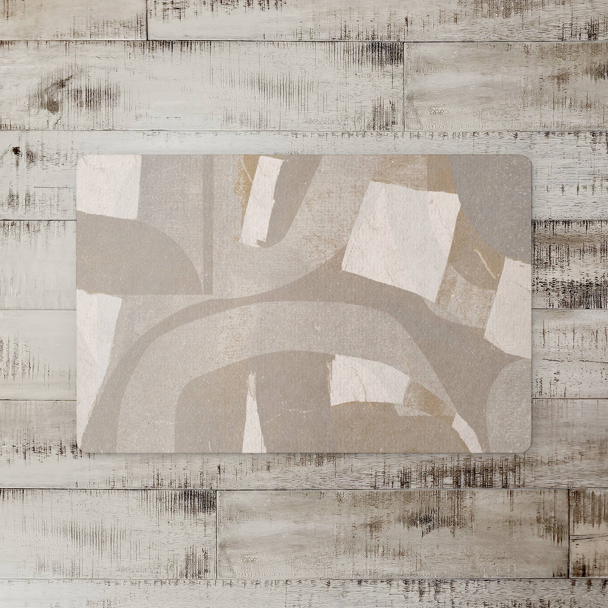 Abstract Layered Shapes Floor Mat