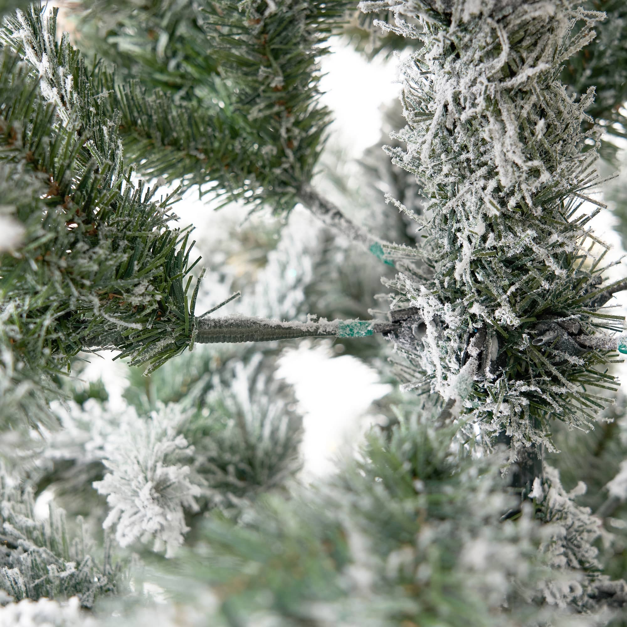 11ft. Pre-Lit Flocked Livingston Fir Artificial Christmas Tree with Pine Cones, Clear LED Lights