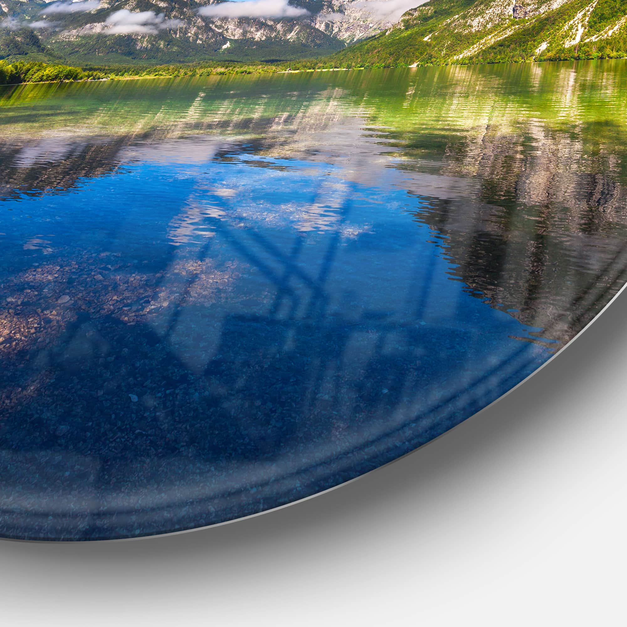 Designart - Bohinj Lake in Triglav National Park' Large Landscape Metal Circle Wall Art