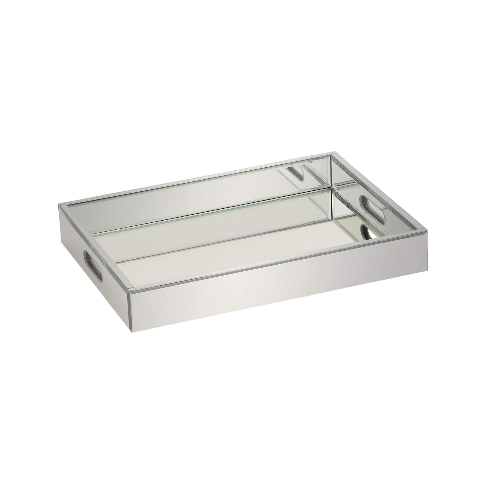 Silver Wood Glam Decorative Tray