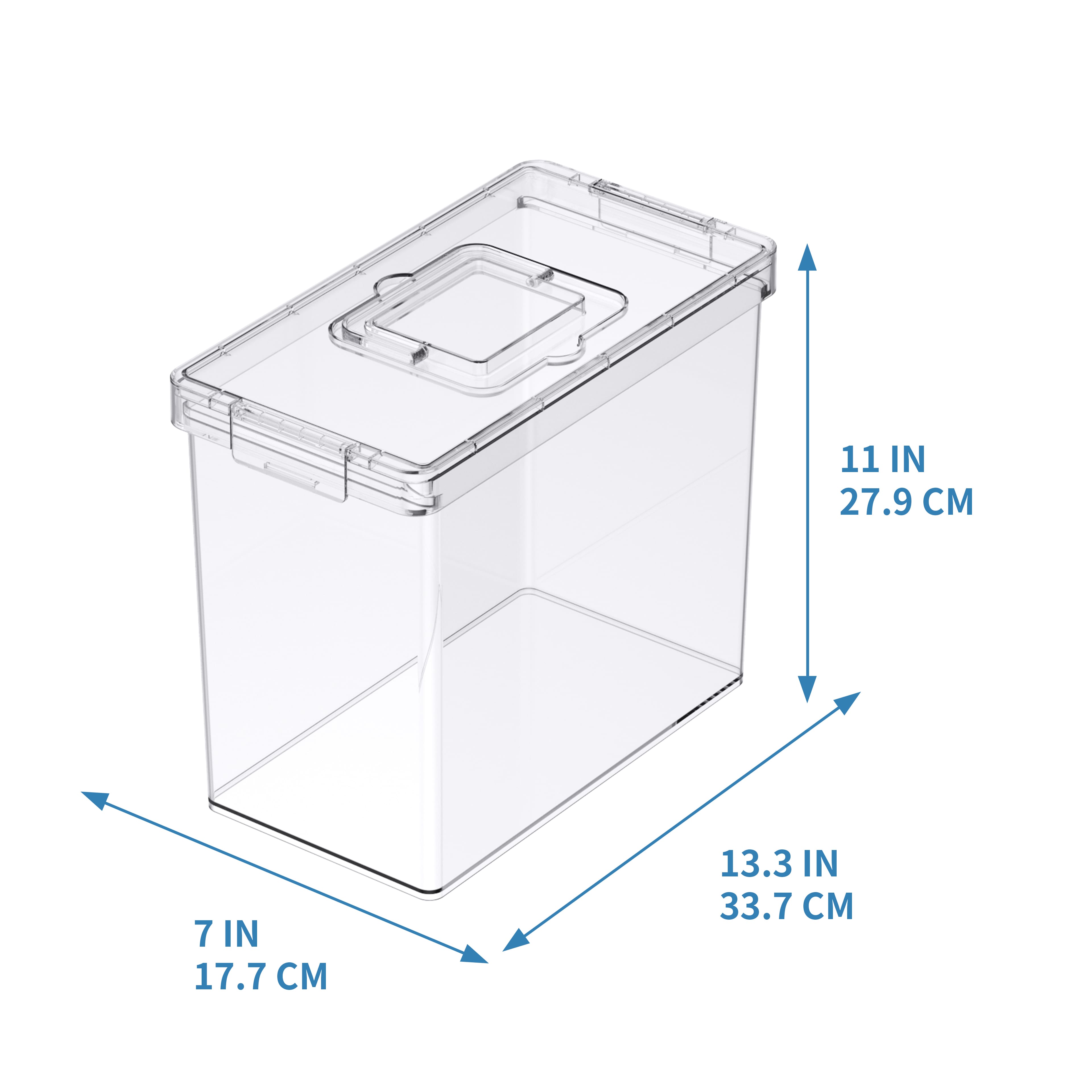 Clear Letter File Storage Case with Top Handle by Simply Tidy®
