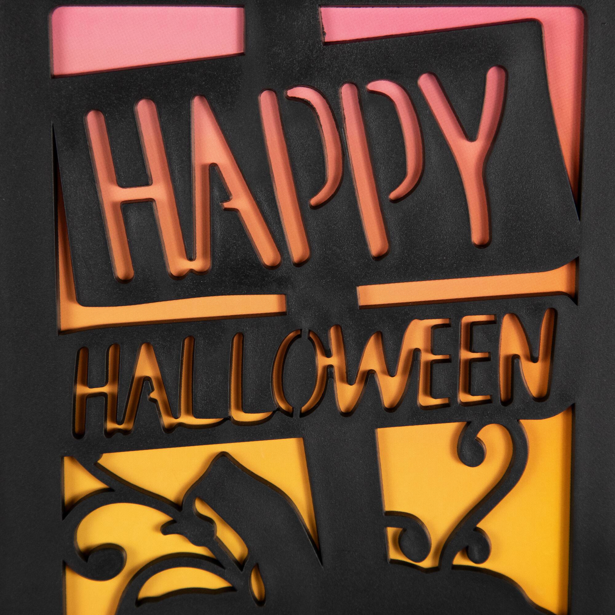 11" Black Happy Halloween Jack-o'-Lanterns LED Candle