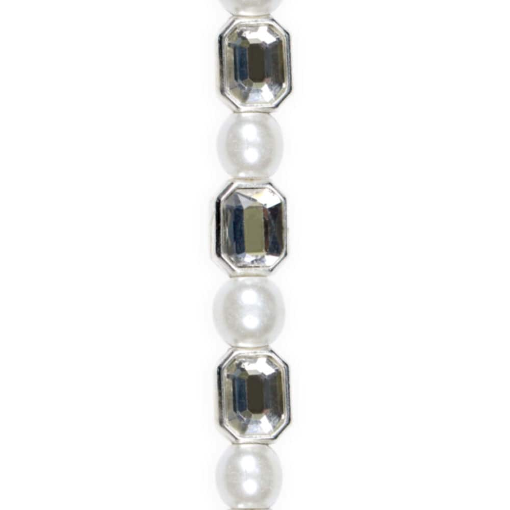 10mm Silver Emerald Cut Crystal & Metal Beads, 6ct. by Bead Landing™