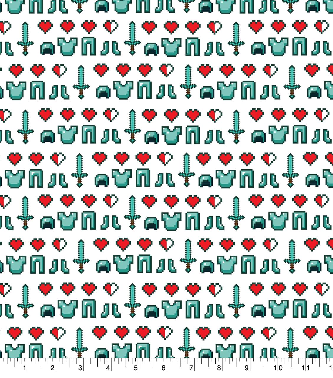 Mojang Minecraft Diamond Icons Cotton Fabric