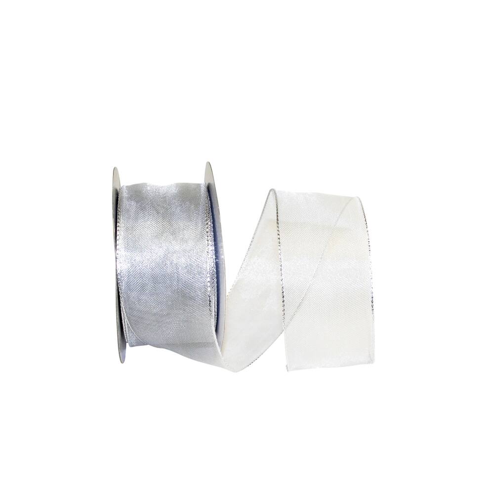 JAM Paper 2.5" x 50yd. Mesh Wired Shiny Ribbon