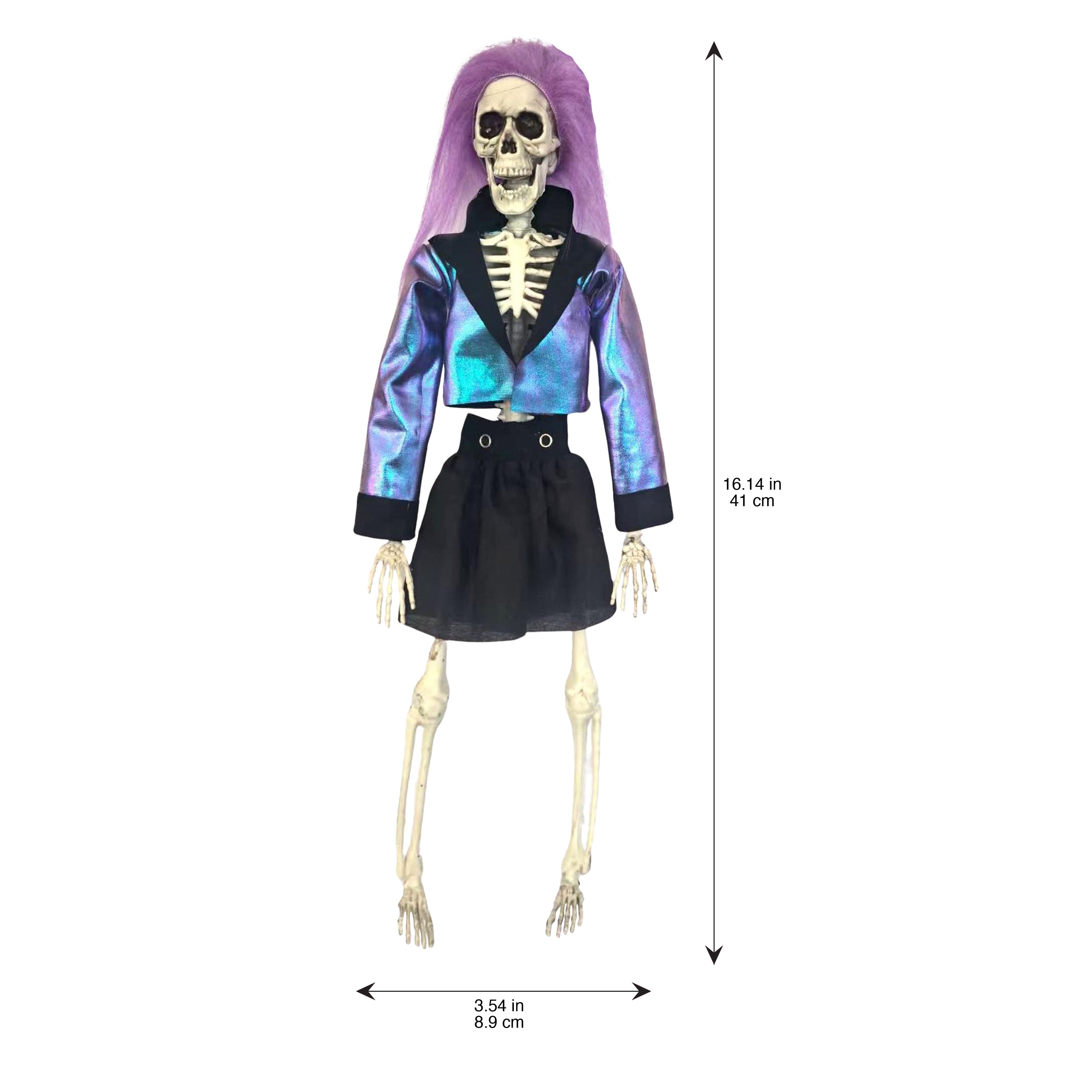 16" Hanging Purple Hair Skeleton by Ashland®