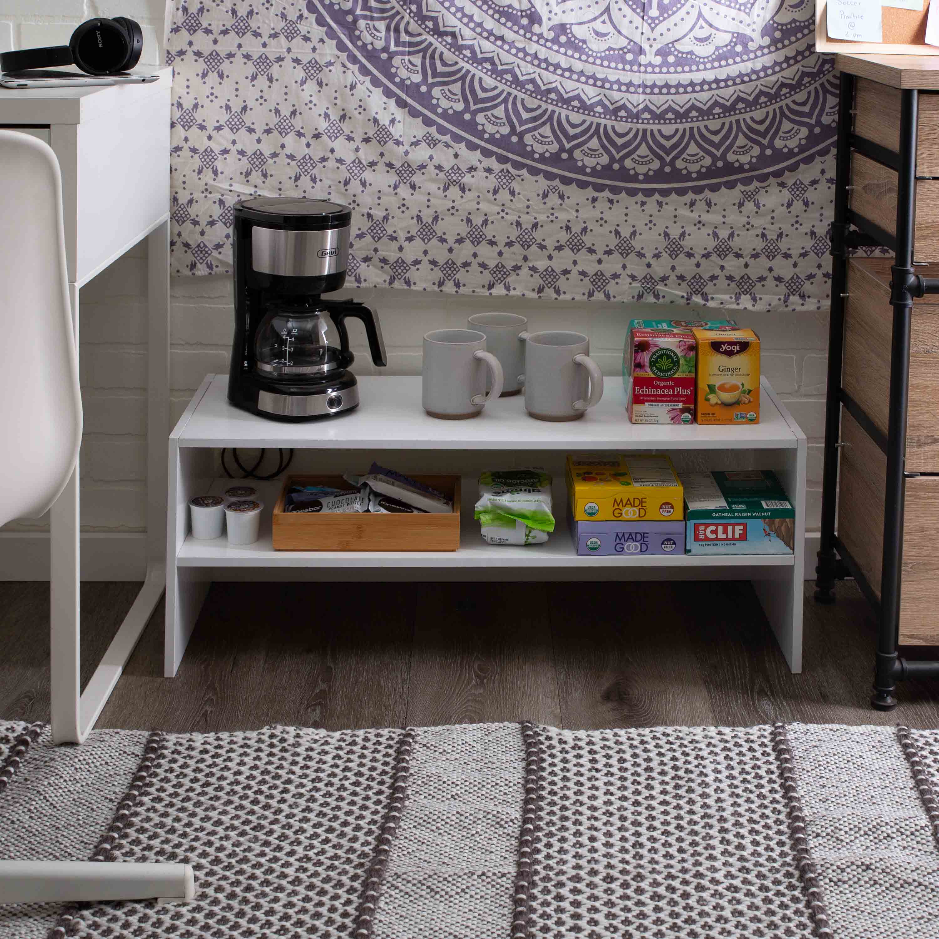Organize It All White 2 Shelf Stackable Shoe Rack