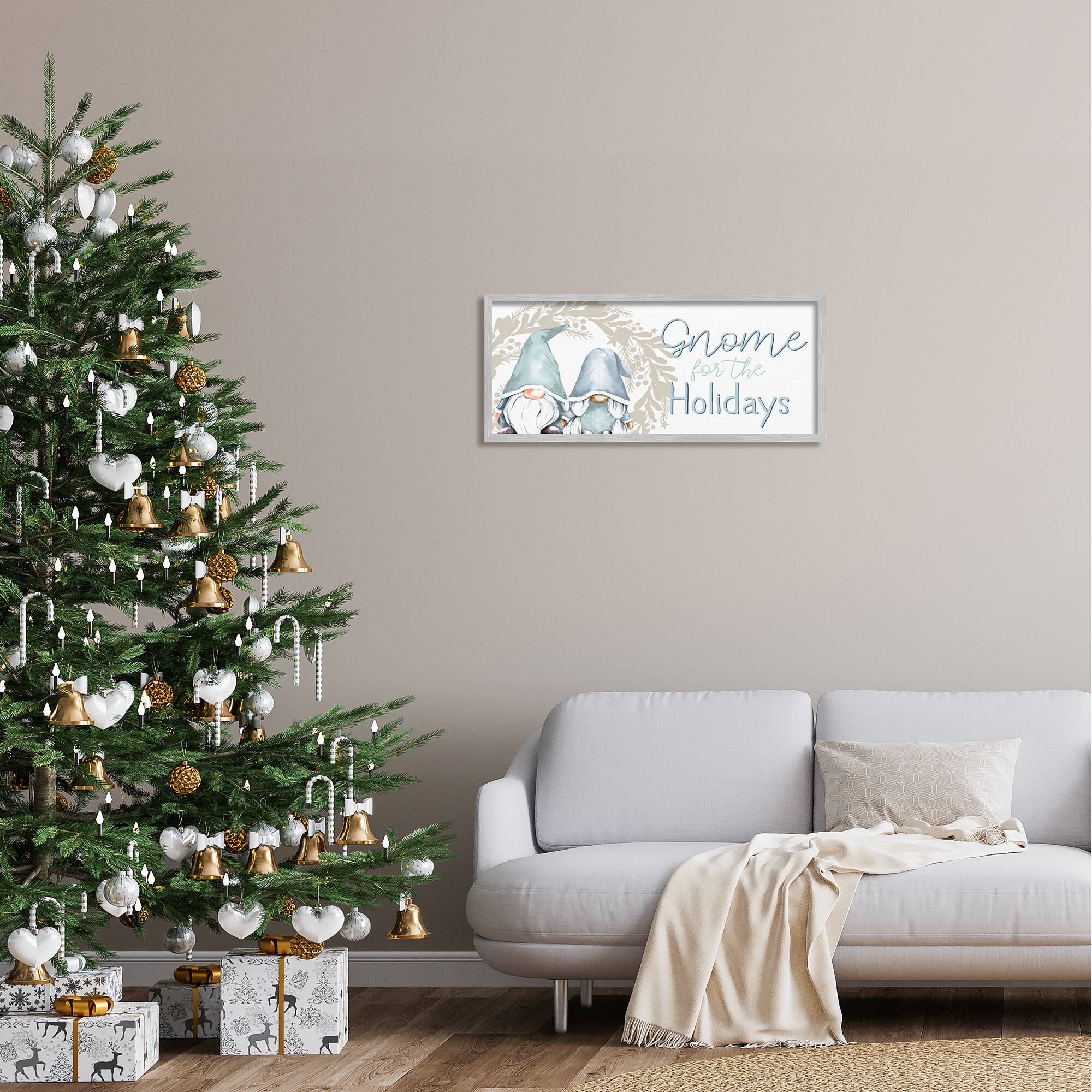 Stupell Industries Gnome For The Holidays Phrase Framed Giclee Art