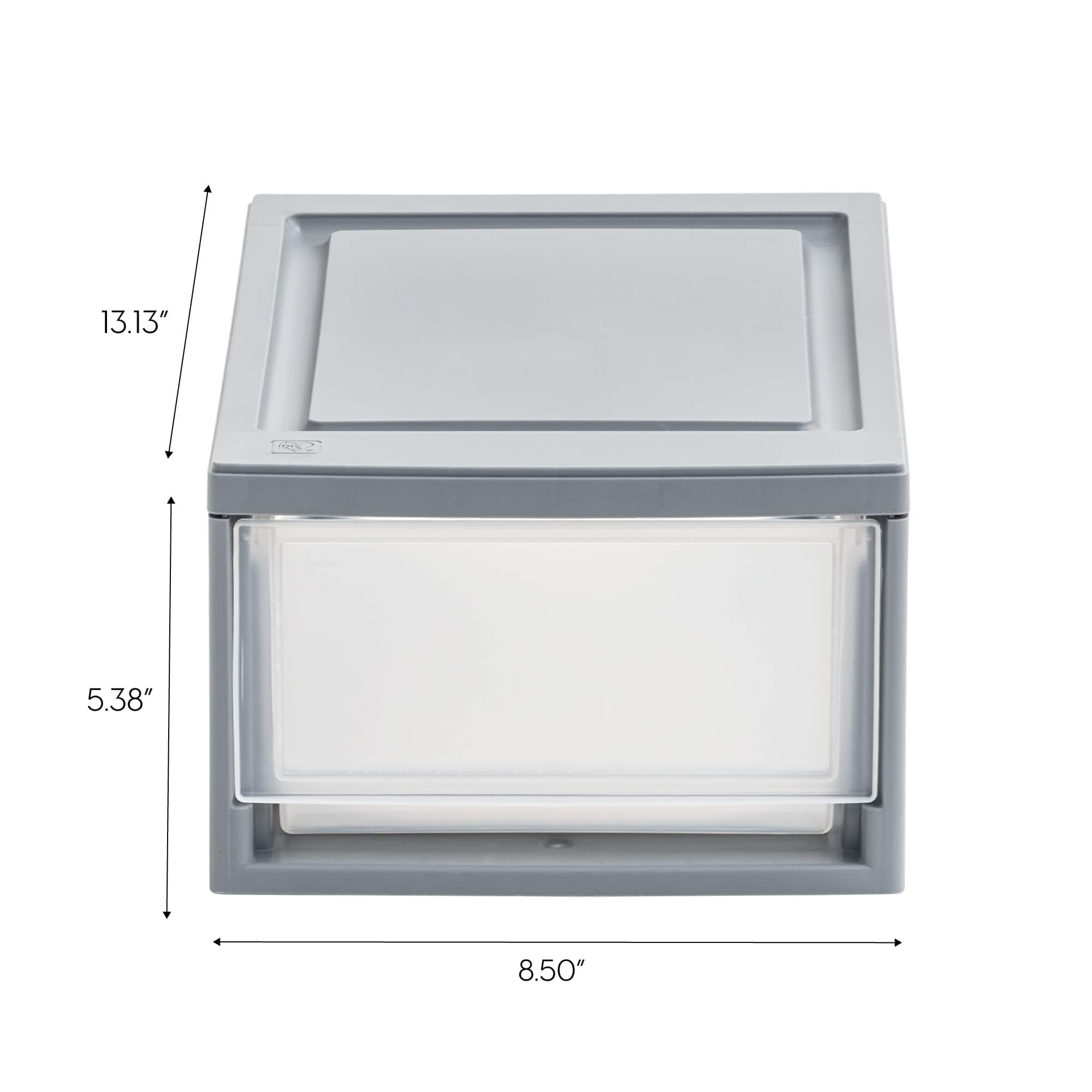 IRIS® 6qt. Gray Stackable Storage Bin with Clear Drawer