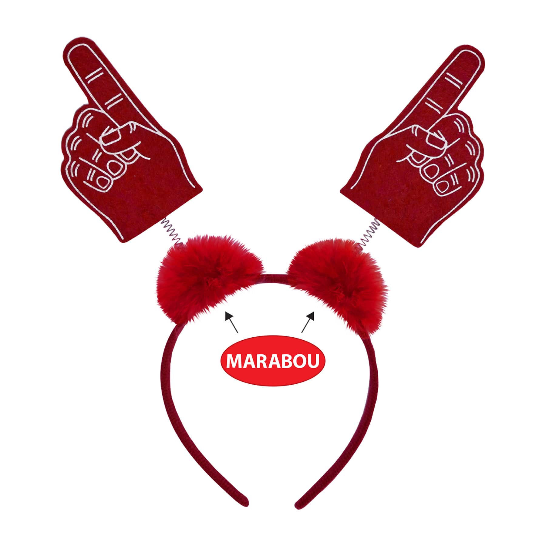 Beistle Adult Red #1 Hand Boppers with Marabou, 2ct.