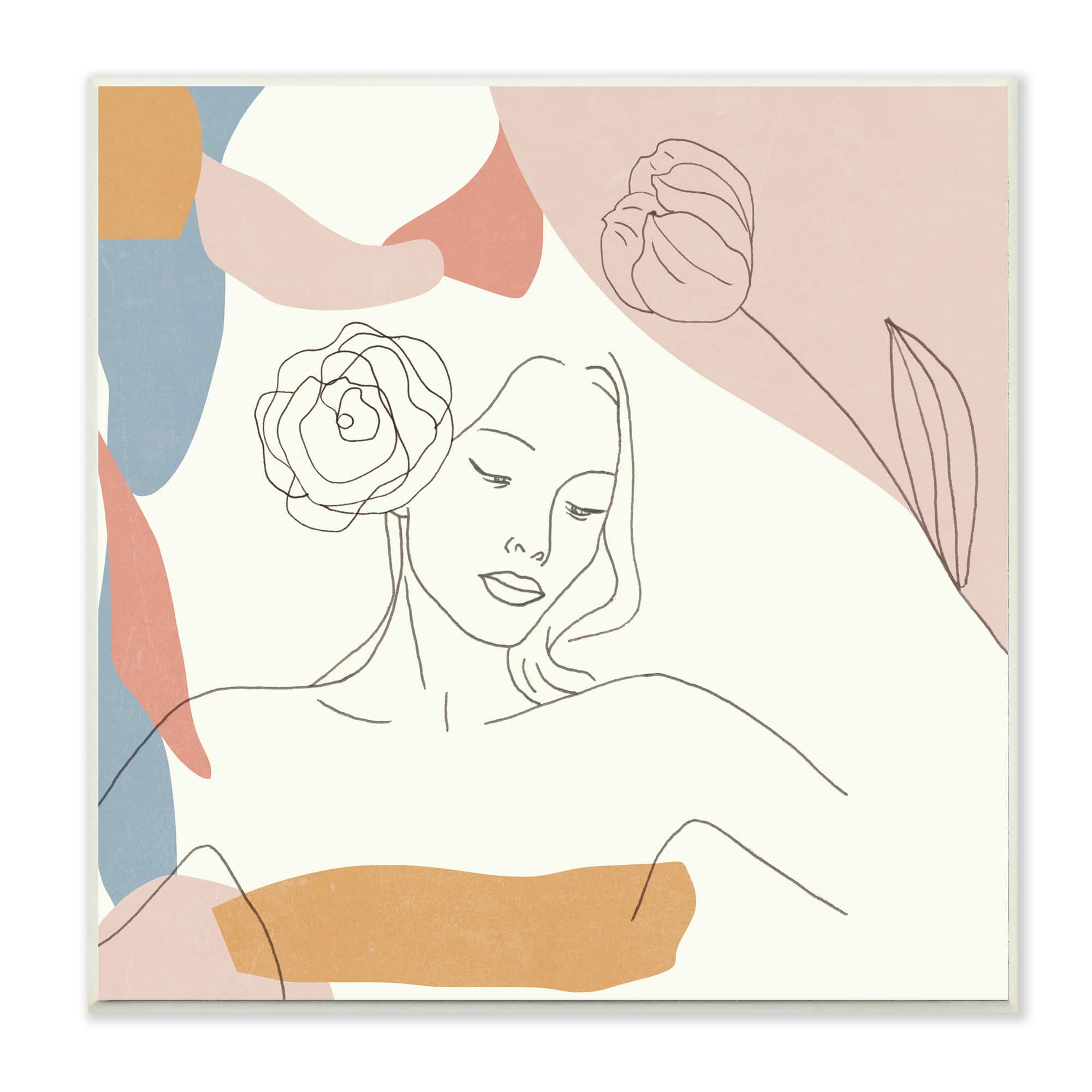 Stupell Industries Female Figure Linework Wall Plaque