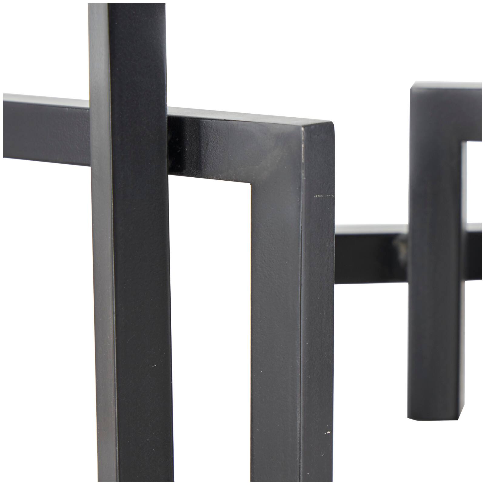 13" Black Metal Geometric Abstract Square Arched Sculpture