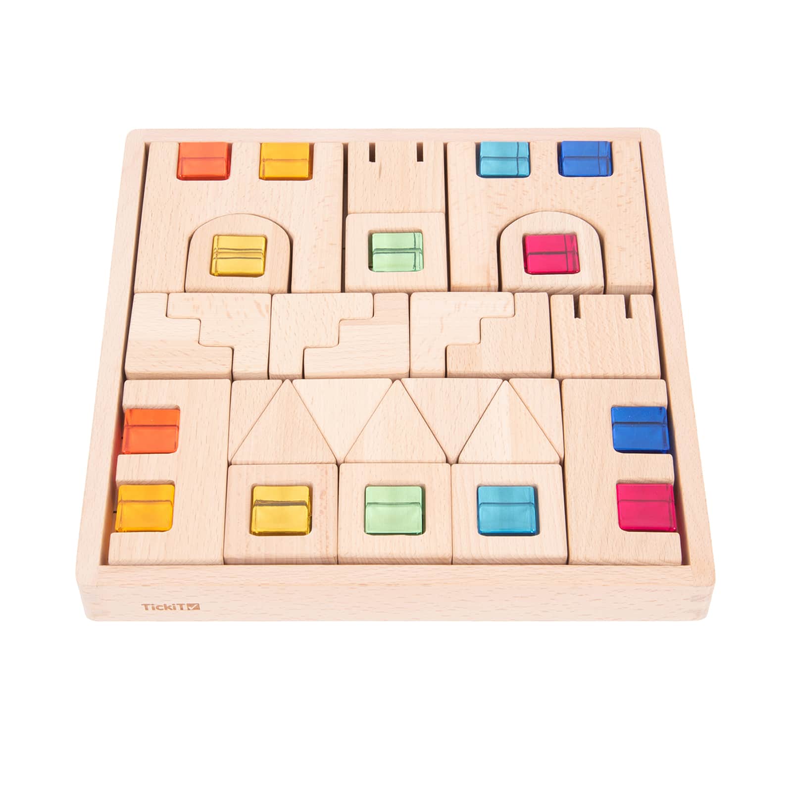TickiT® Wooden Building Gem Blocks Set