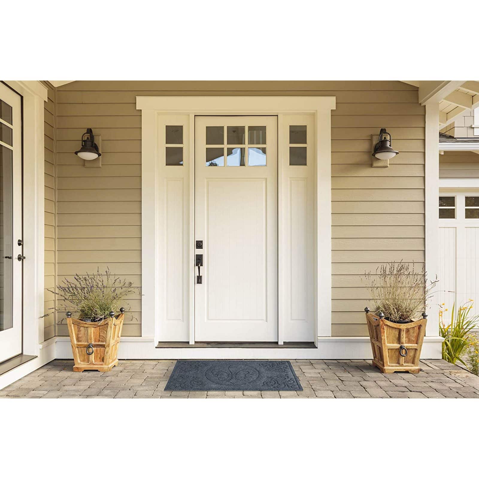 DII® Dark Gray Fleur De Lis Floormat