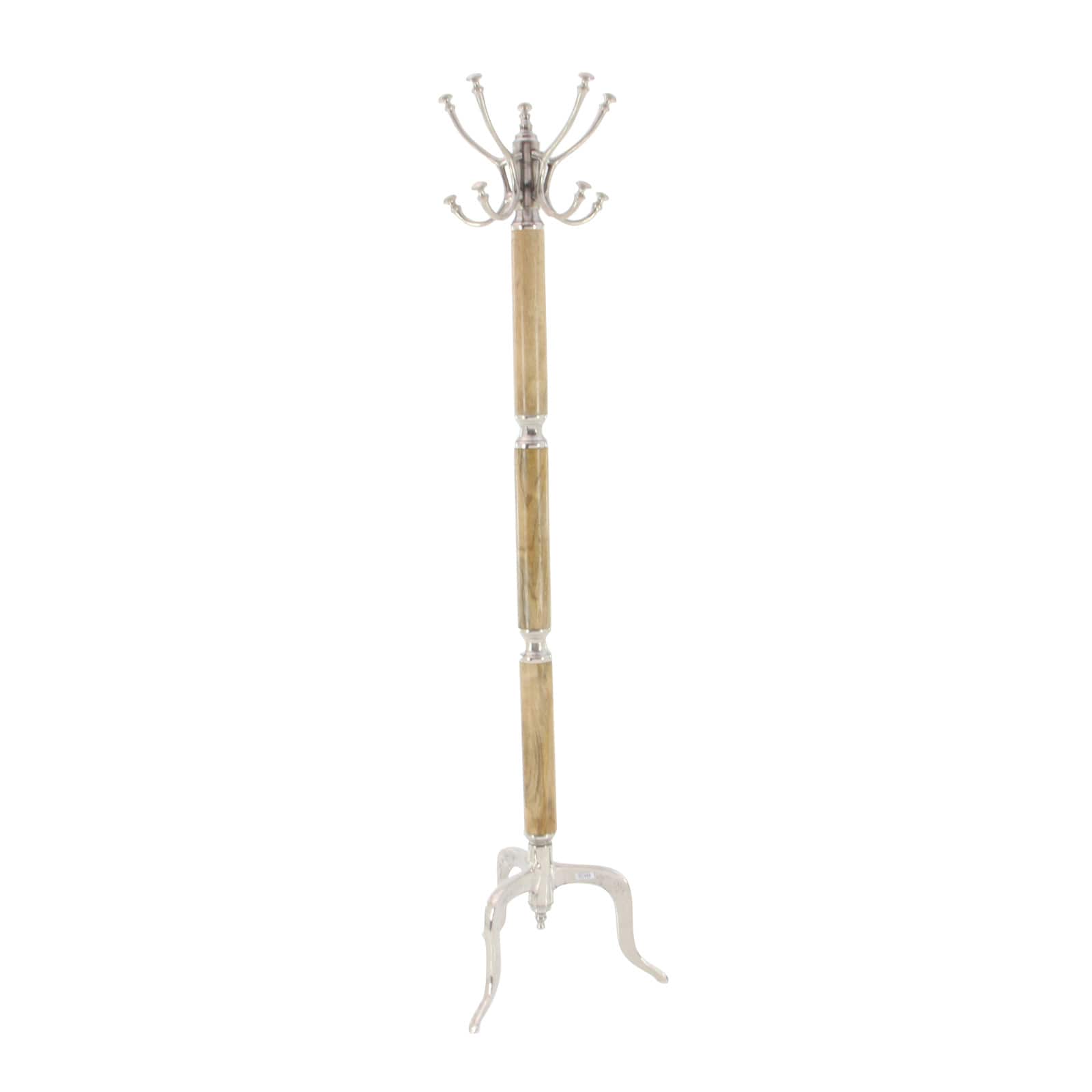 Silver Mango Wood Traditional Coat Rack, 72" x  19" x  19"