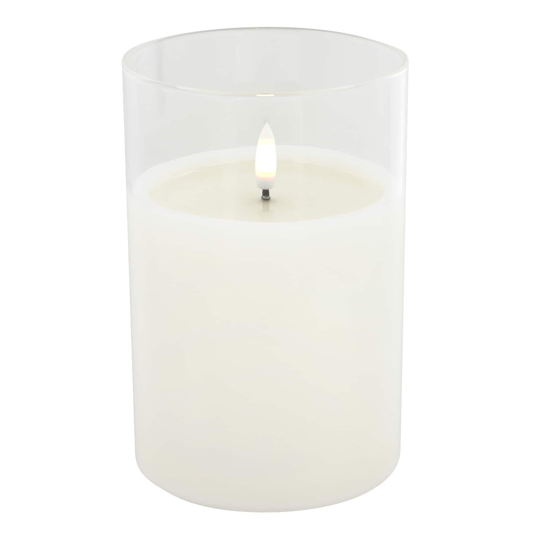 4" x 6" LED Glass Wax Flickering Candle by Ashland