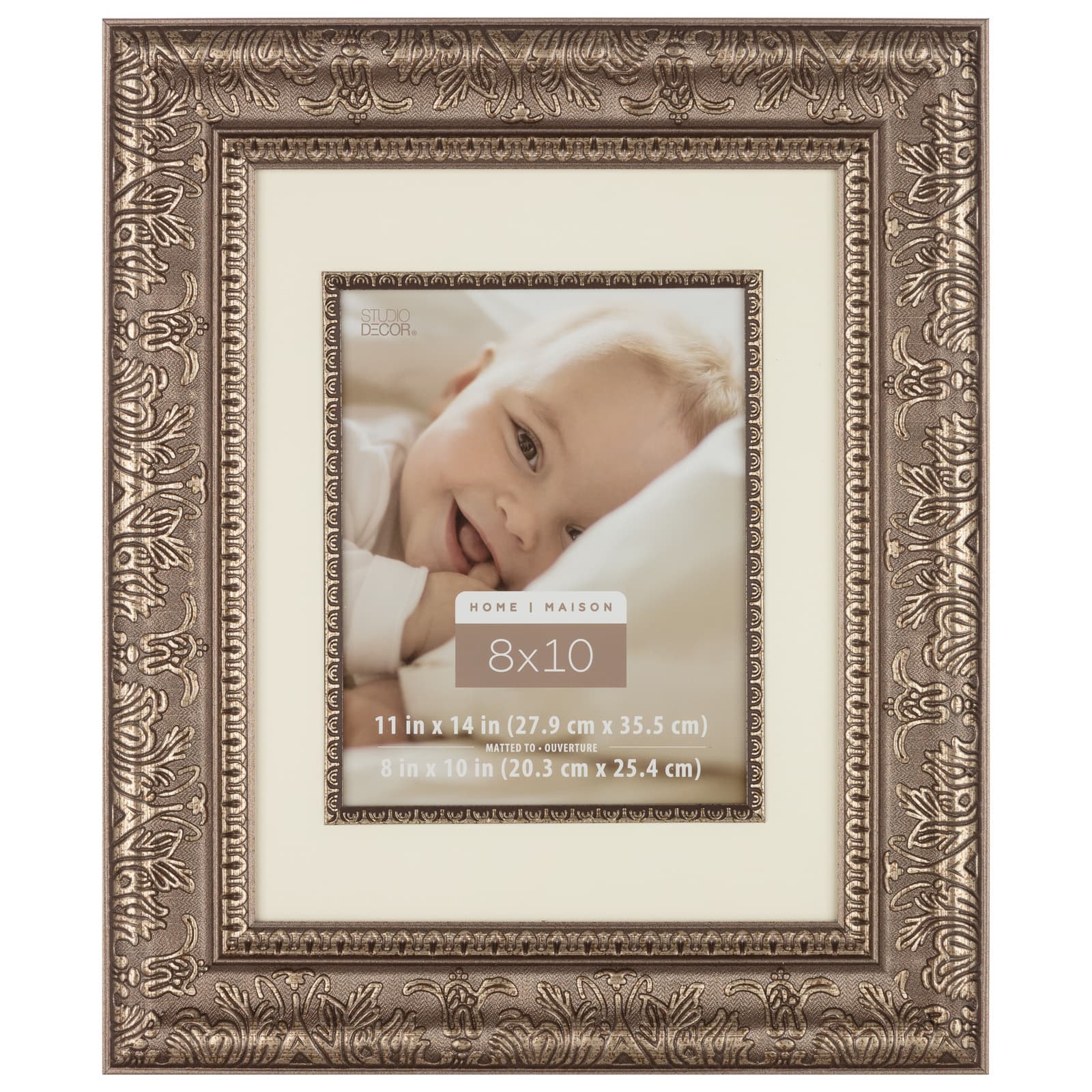 Home Silver Floral Frame with Mat by Studio Décor®