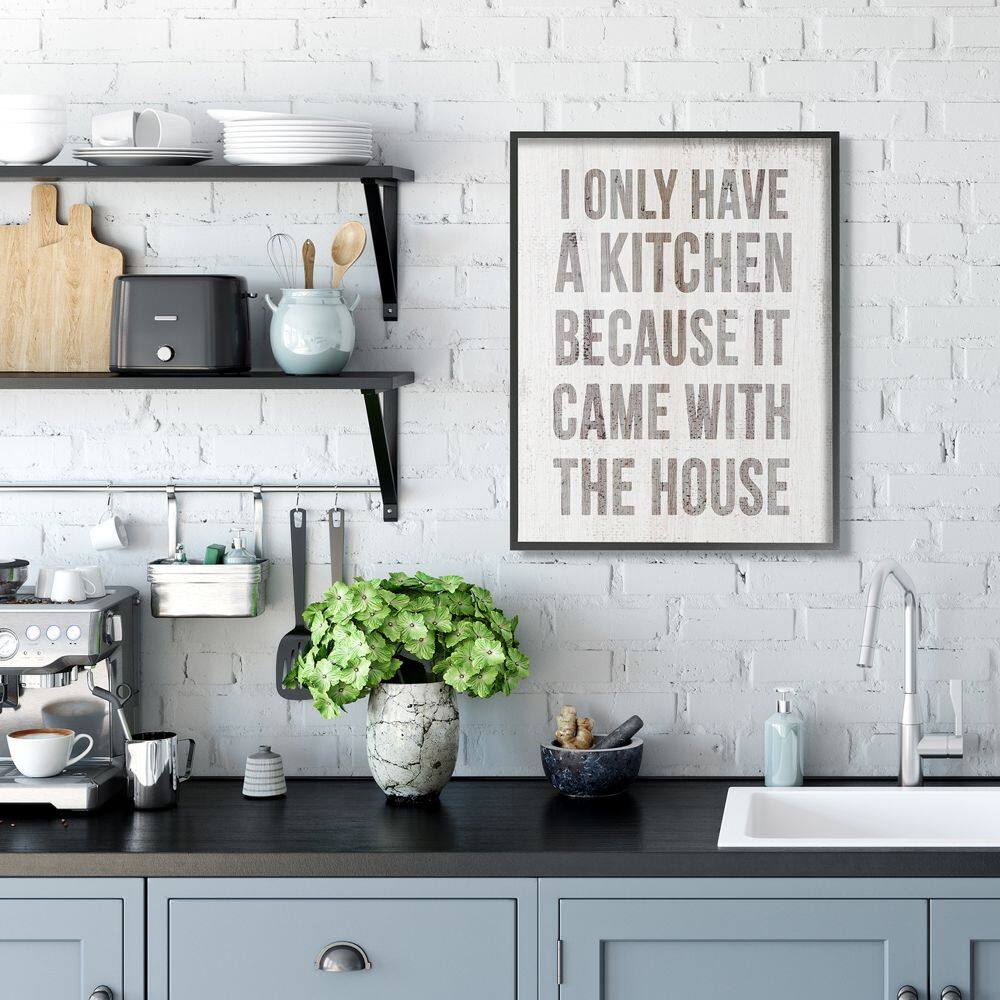 Stupell Industries Funny Kitchen Came with House Quote Cooking Humor Framed Wall Art