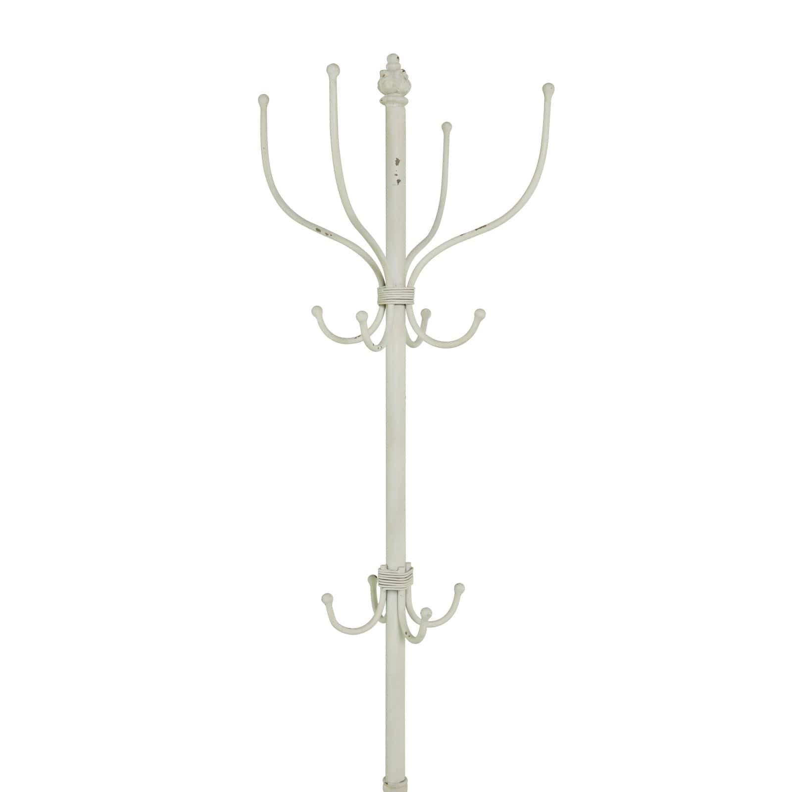 White Metal Farmhouse Coat Rack 72" x 15" x 15"