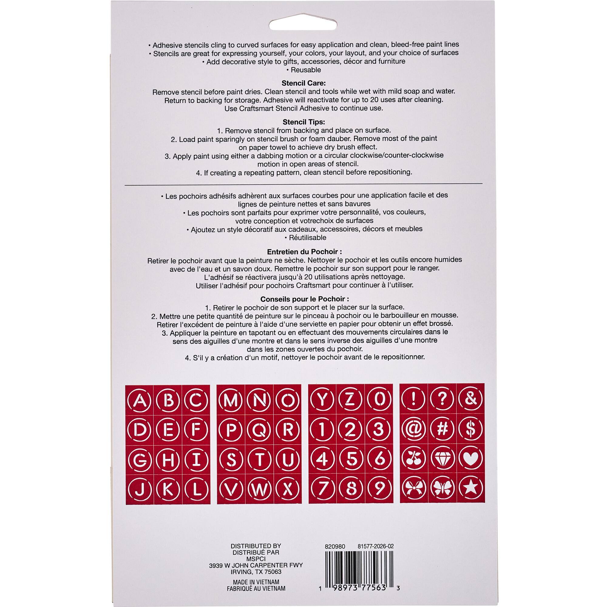 Circle Alphabet Stencils, 7" x 10" by Craft Smart®