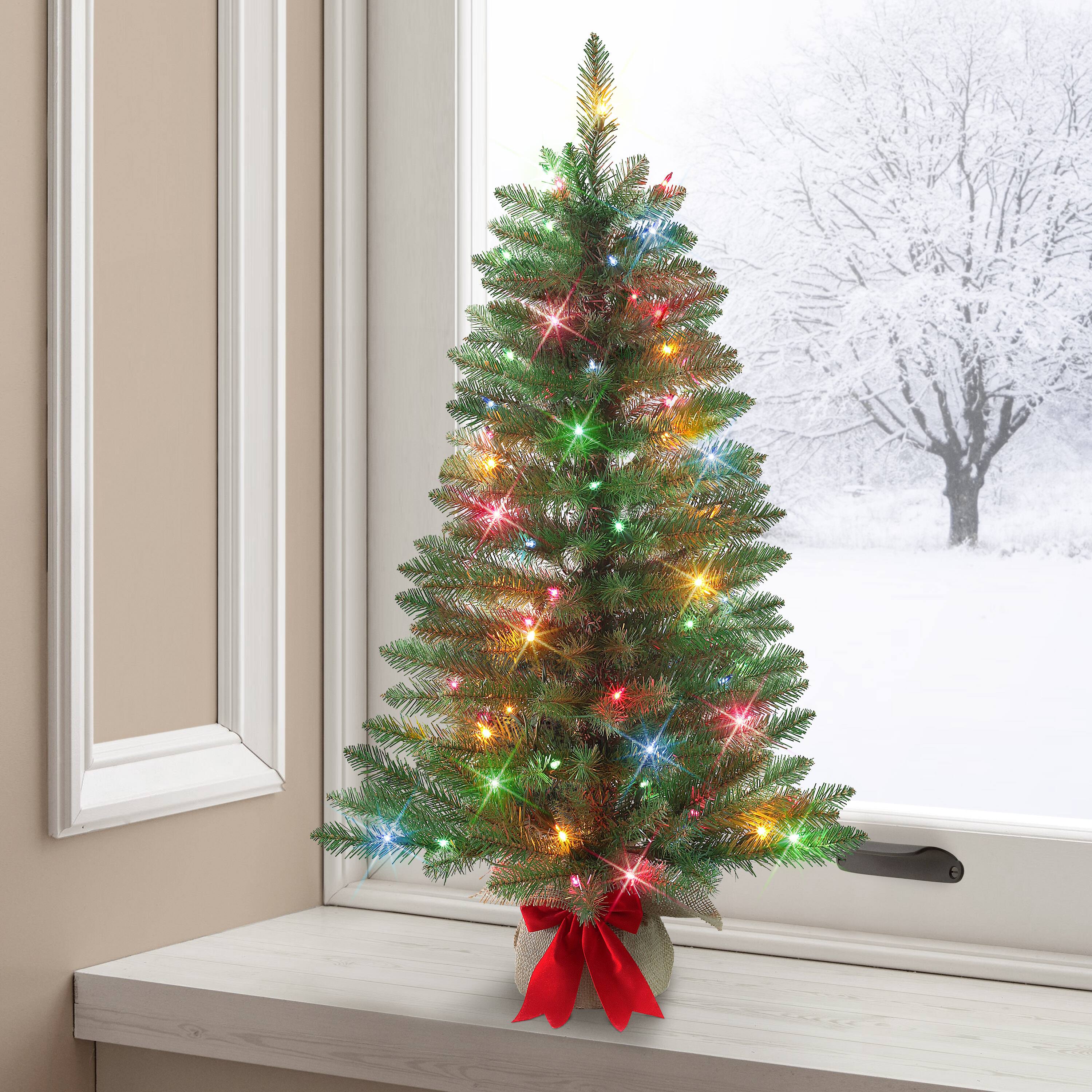 3ft. Pre-Lit Artificial Fraser Fir Tree, Multicolor Lights