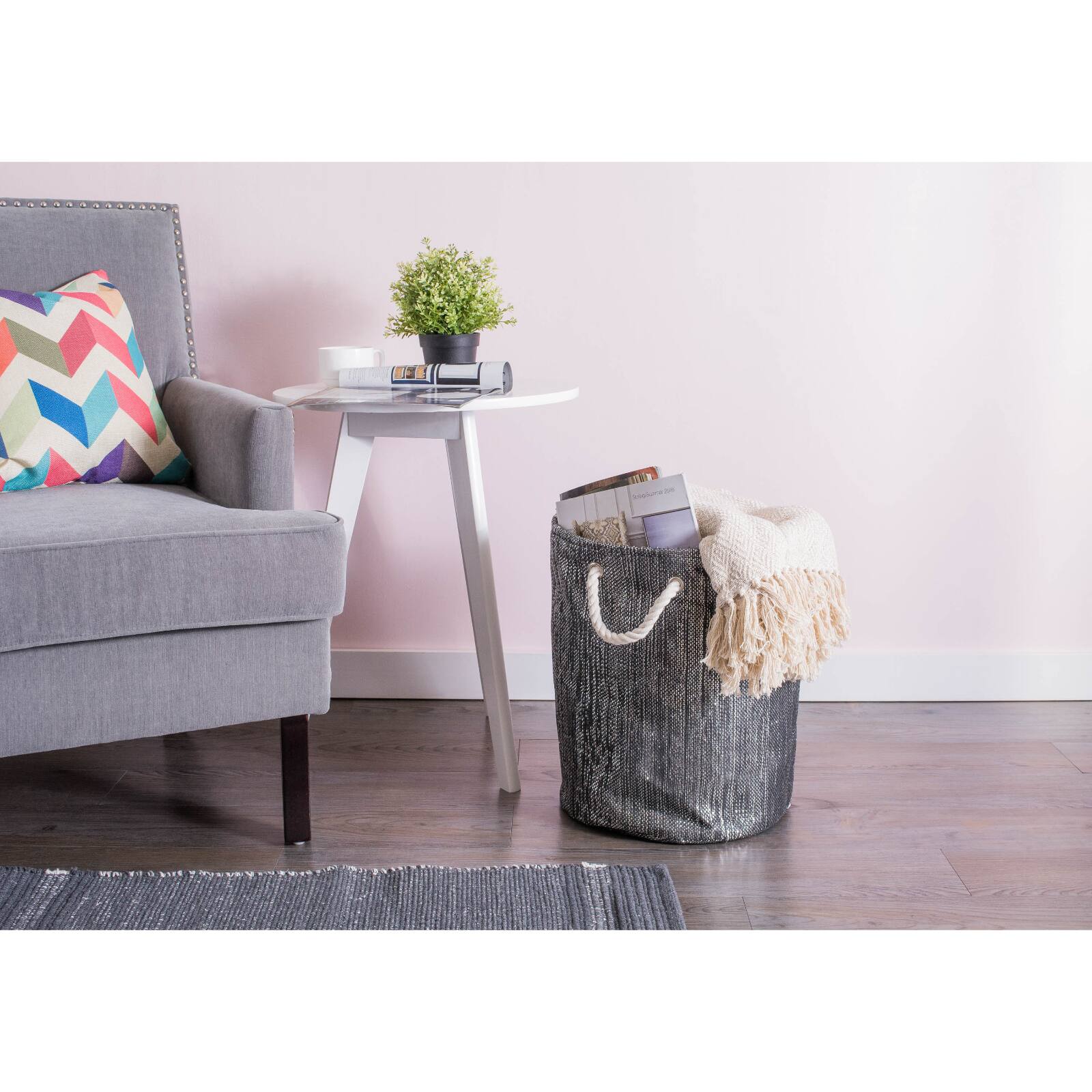 DII® 17" Woven Paper Lurex Storage Bin