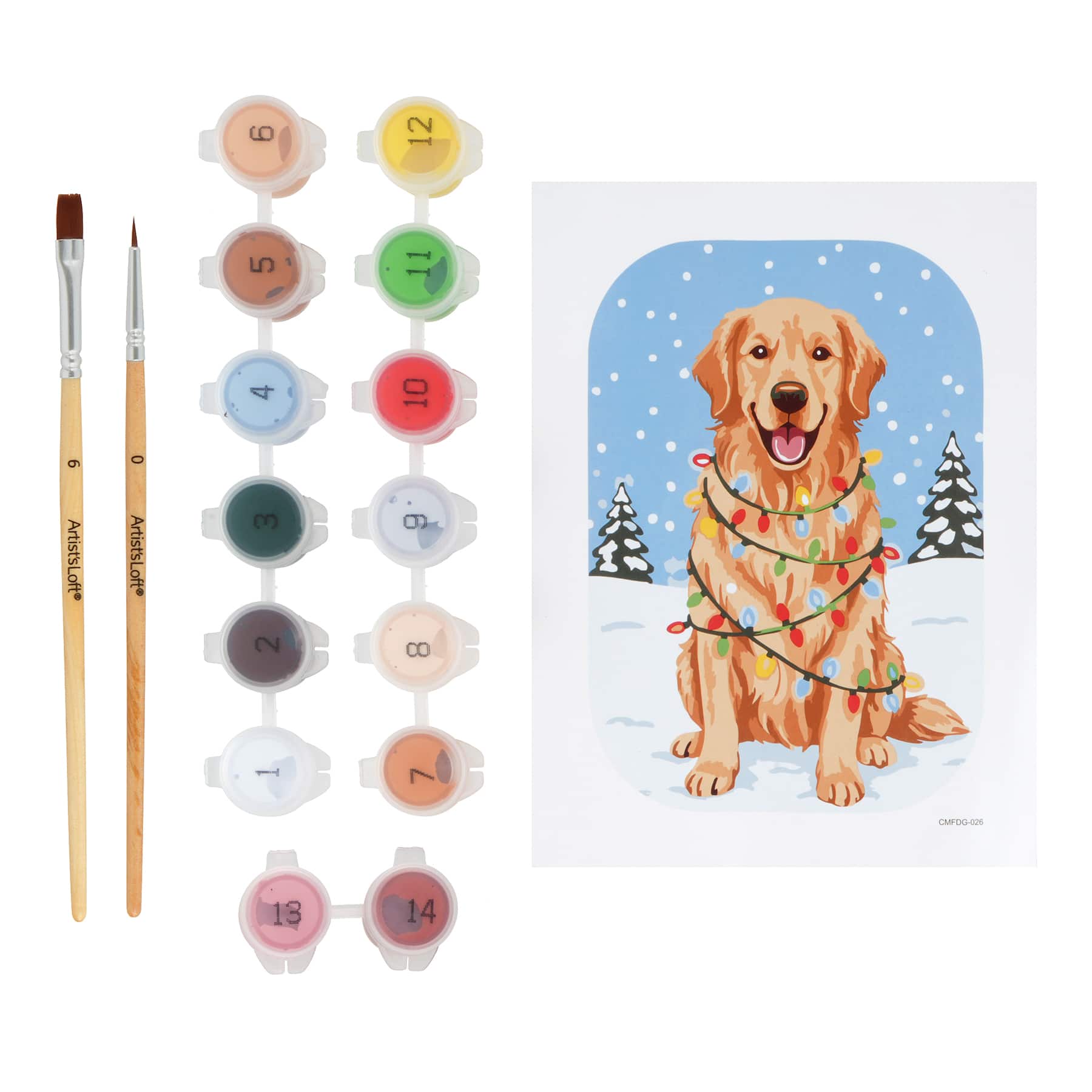 Christmas Lights Dog Paint-by-Number Framed Mini Kit by Artist's Loft®