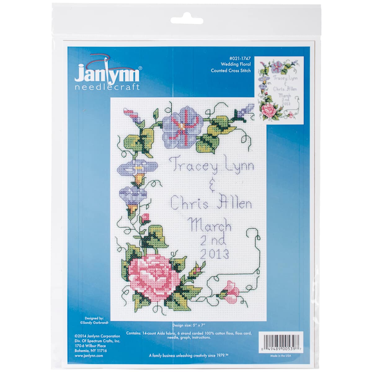 Janlynn® Wedding Floral Mini Counted Cross Stitch Kit