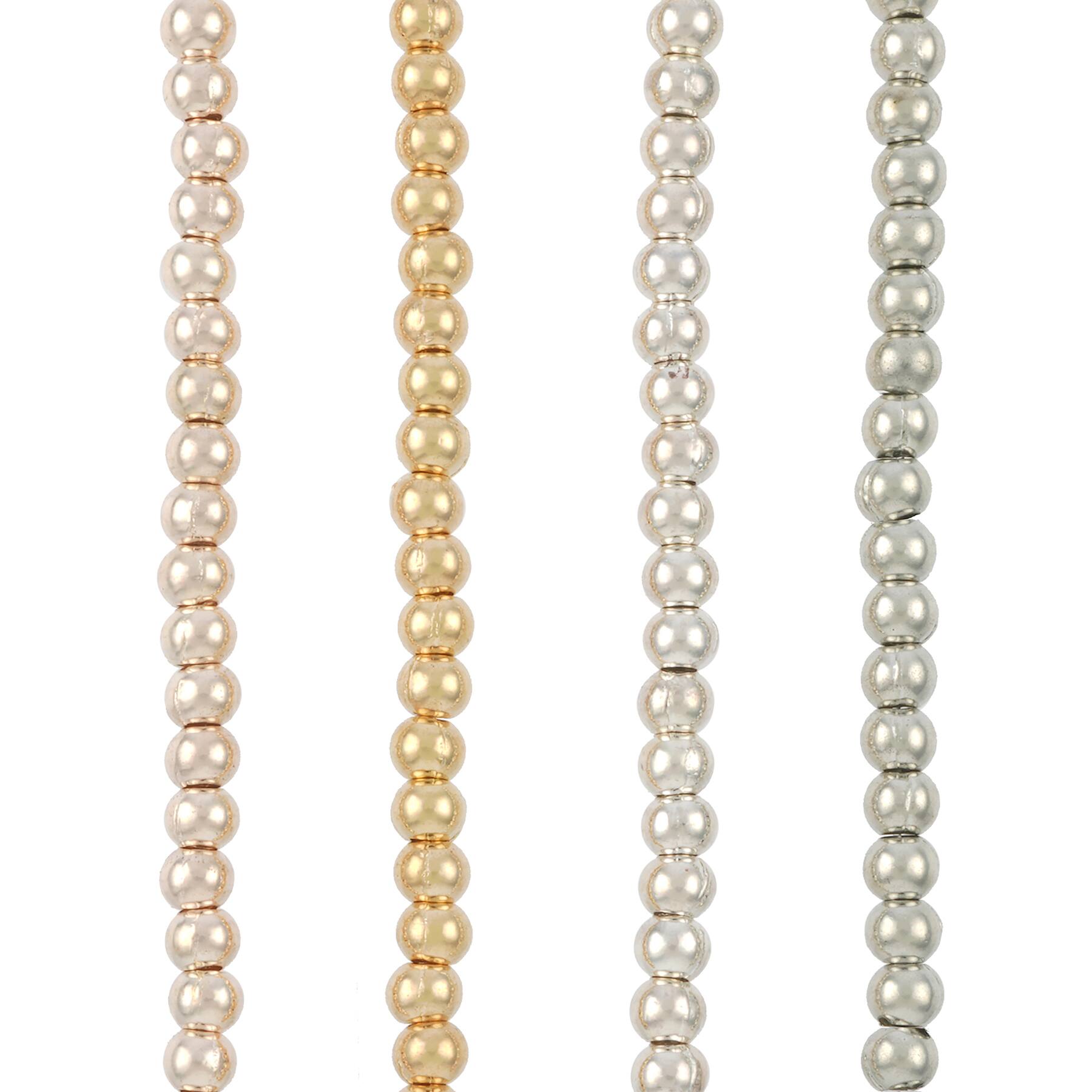 Multicolor Metal Round Beads, 4mm by Bead Landing™