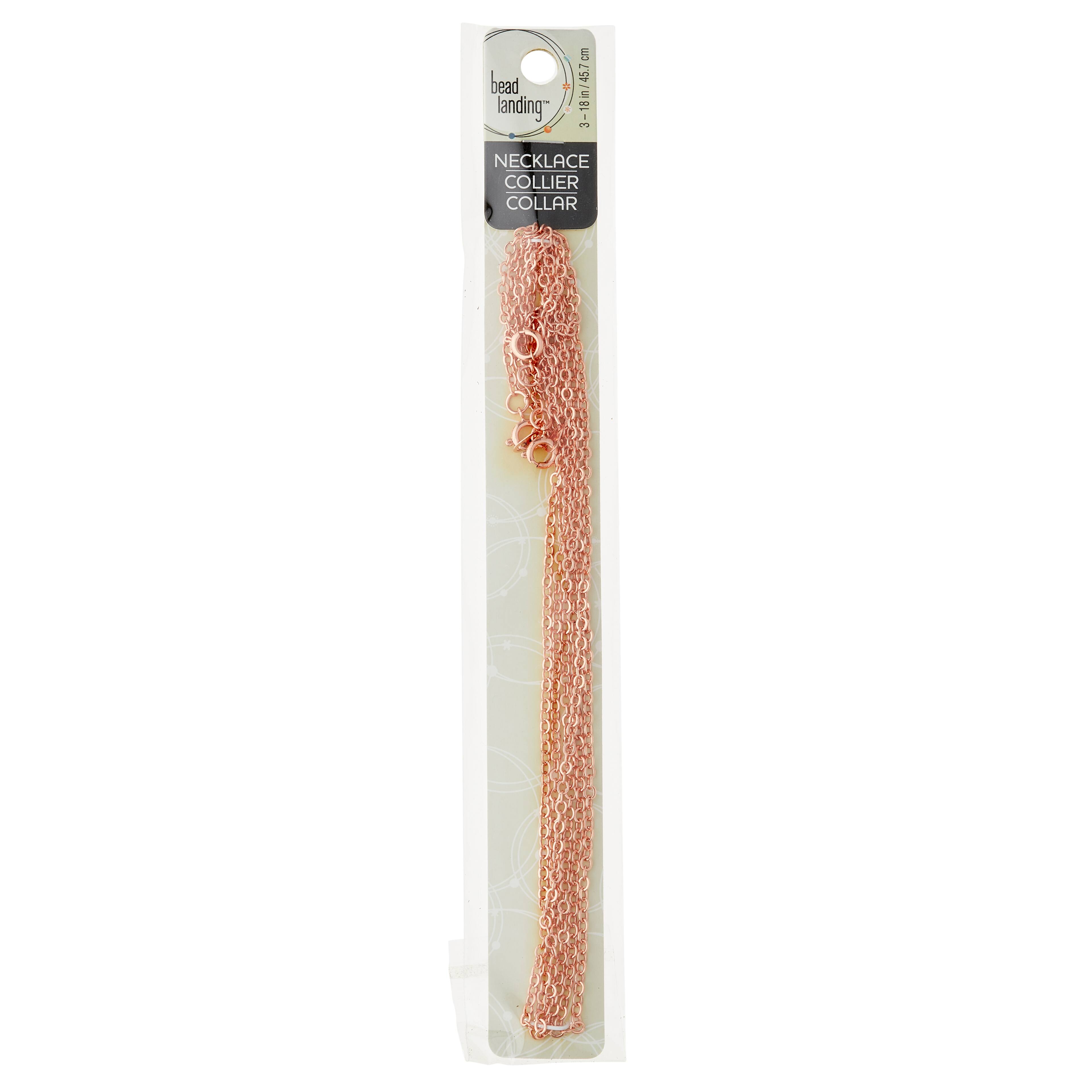 12 Packs: 3 ct. (36 total) 18" Rose Gold Chain Necklaces by Bead Landing™