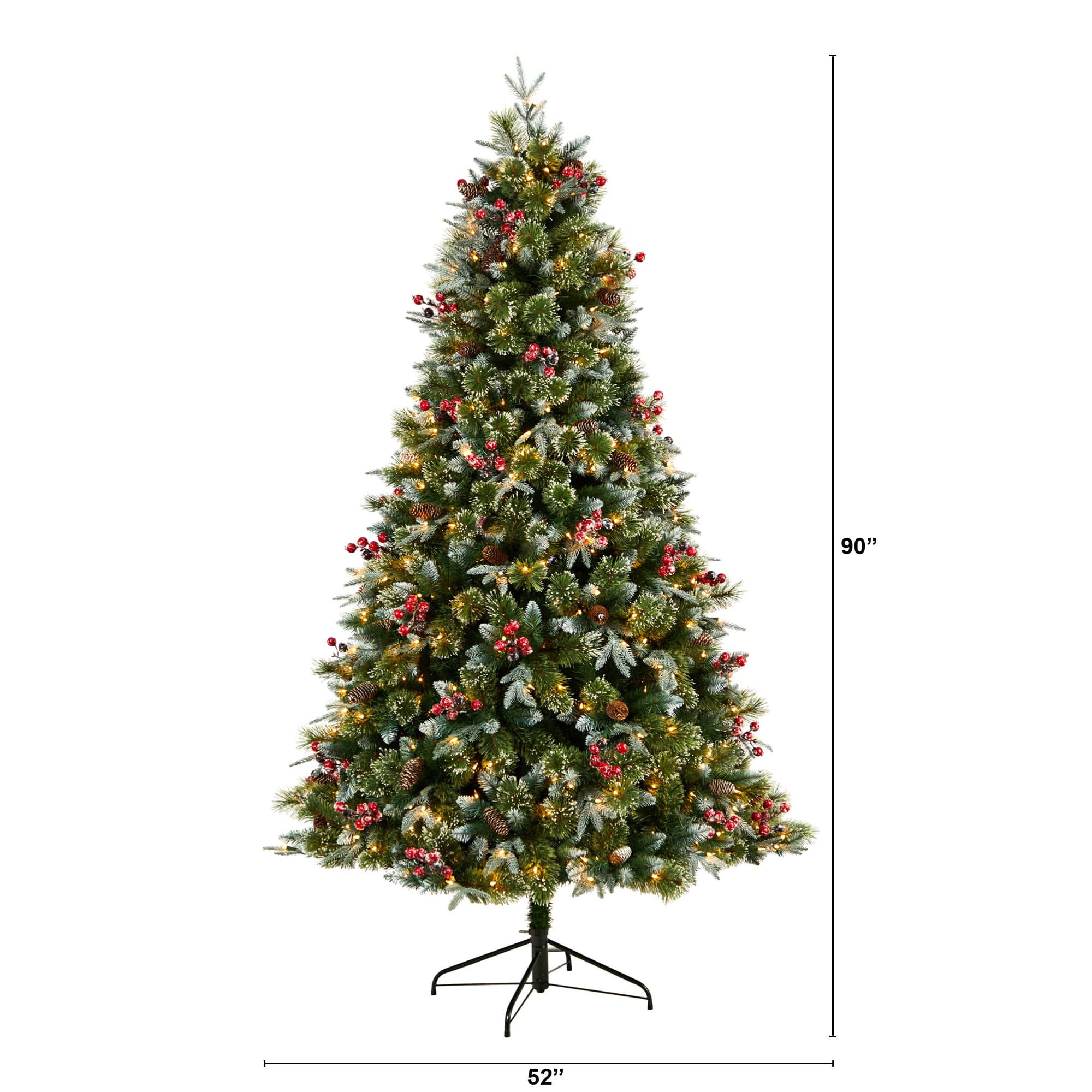 7.5ft. Pre-Lit Snow Tipped Aspen Spruce Artificial Christmas Tree, White LED Lights