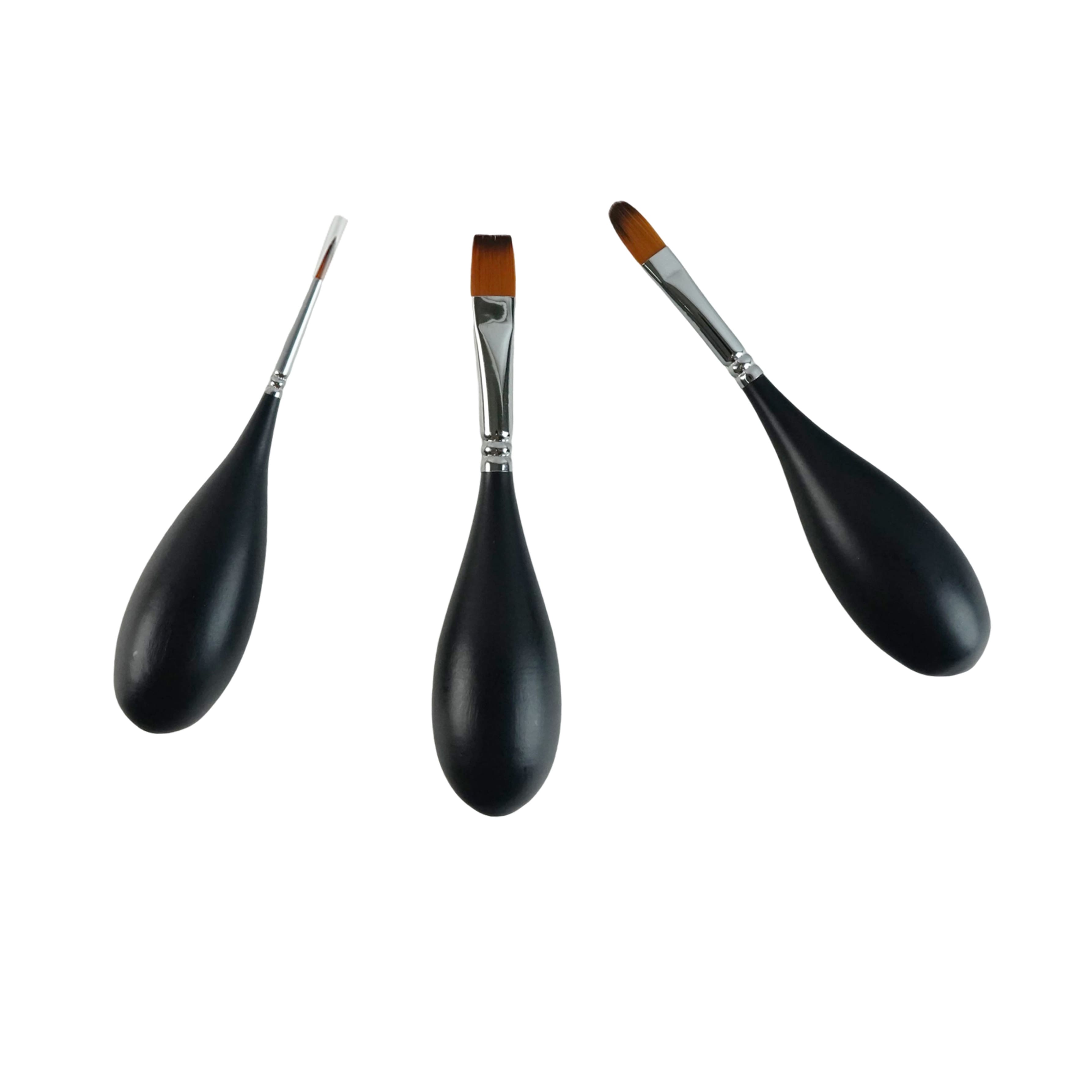 Mixed Media 3 Piece Egg-Shaped Round, Filbert & Bright Paint Brush Set by Artist's Loft®