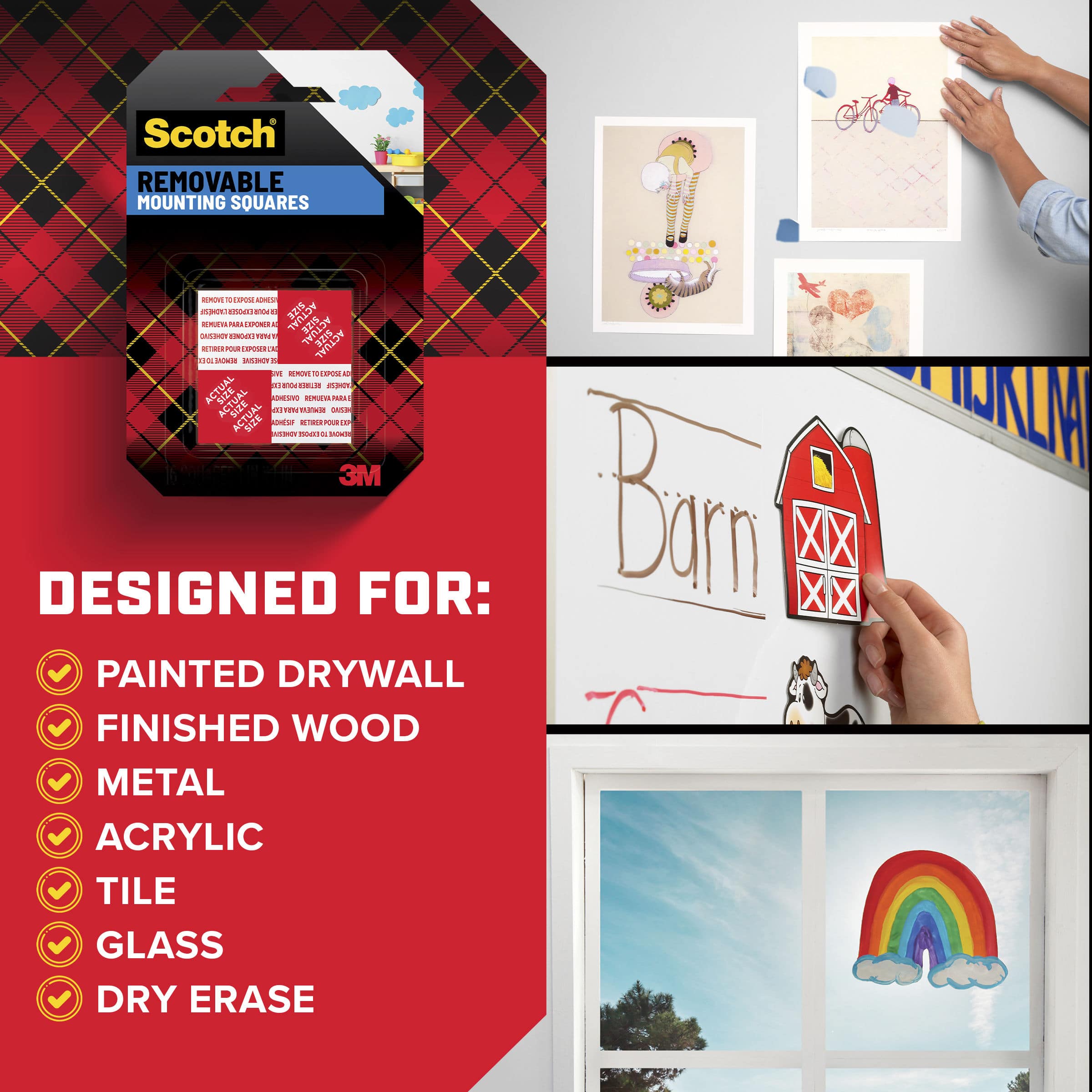 Scotch® 0.45" Removable Double-Sided Mounting Squares, 36ct.