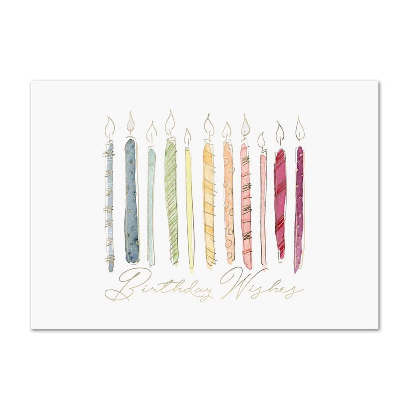 JAM Paper Colorful Birthday Candles Cards, 25ct.