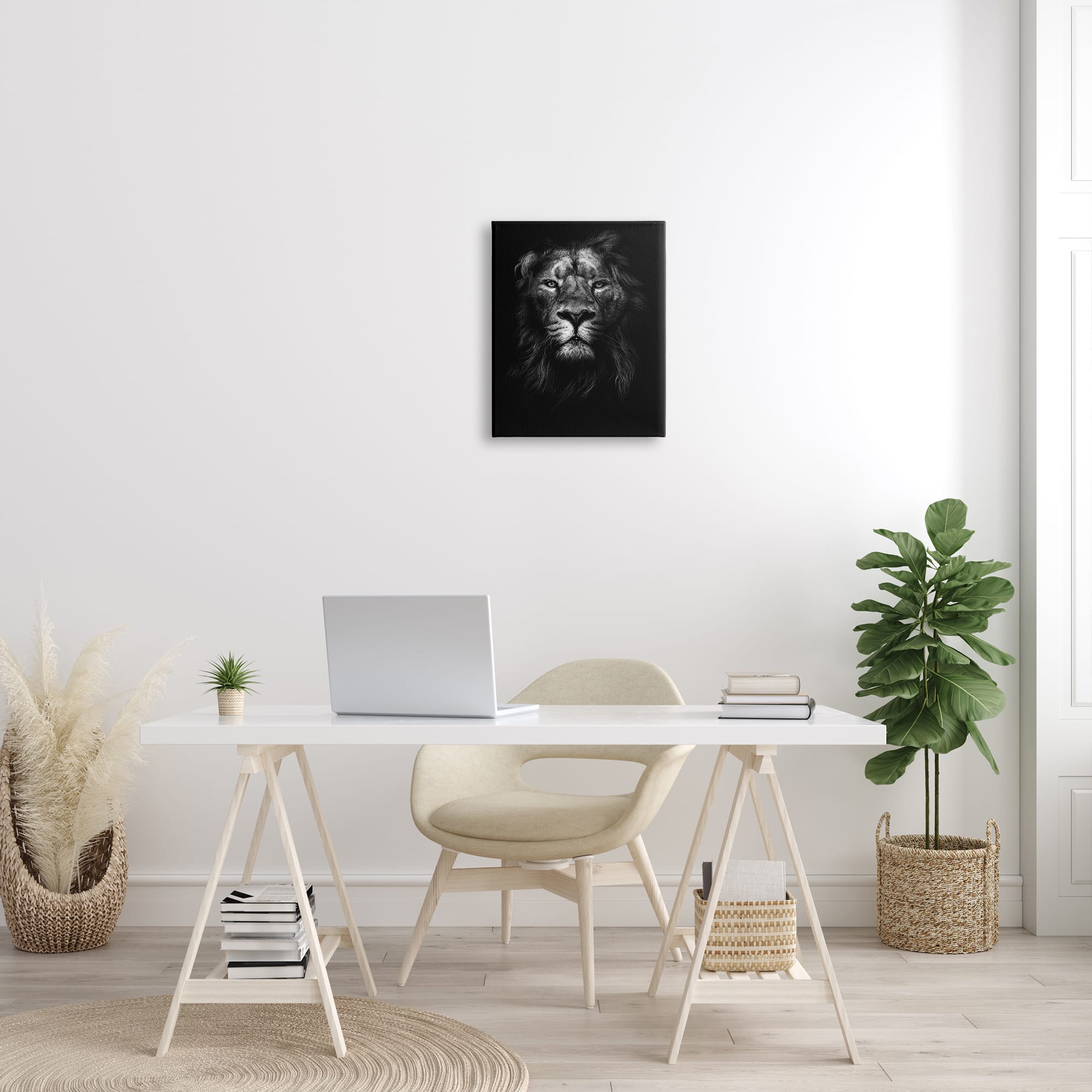 Stupell Industries King Of The Jungle Lion Portrait Canvas Wall Art