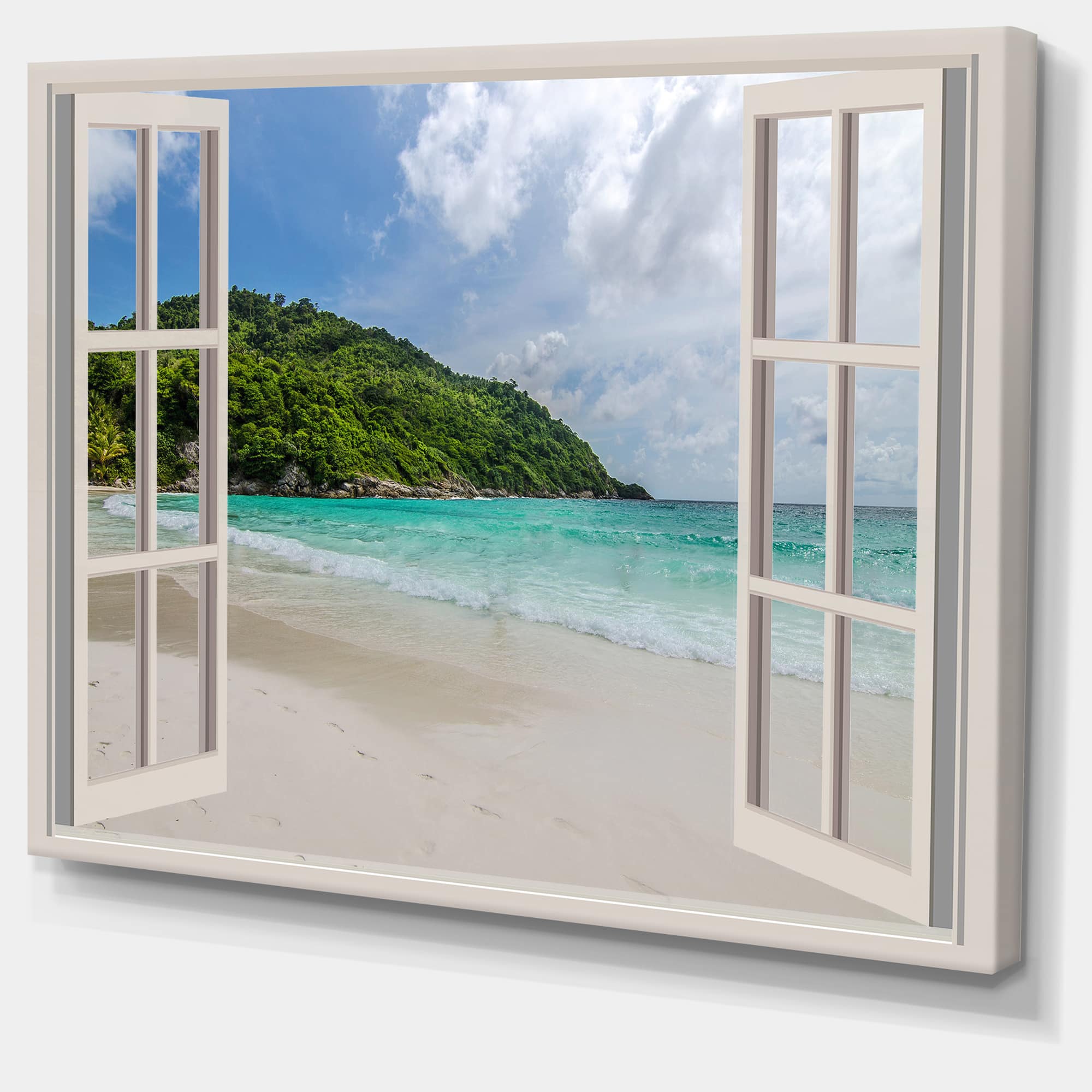 Designart - Open Window to Calm Seashore