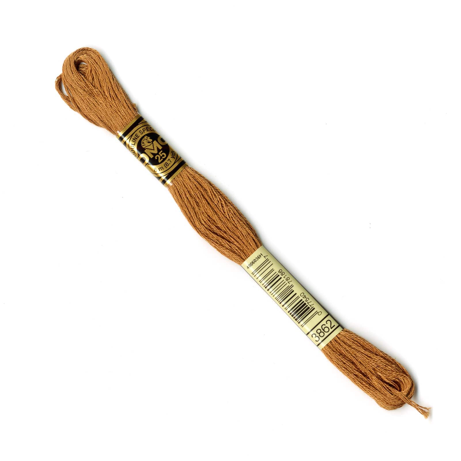 DMC® 6 Strand Embroidery Floss, Brown, Color: 3862 DK Mocha Beige