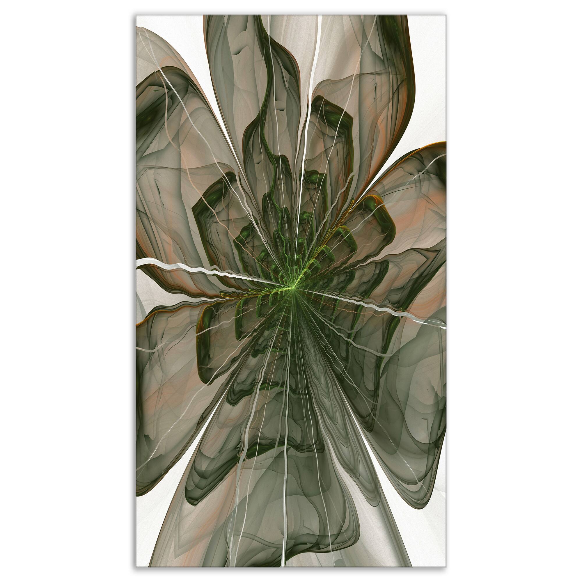Designart - Symmetrical Green Fractal Flower