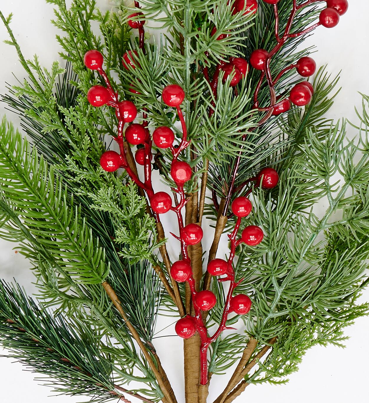 23" Pine & Red Berry Artificial Christmas Bush, 3ct.