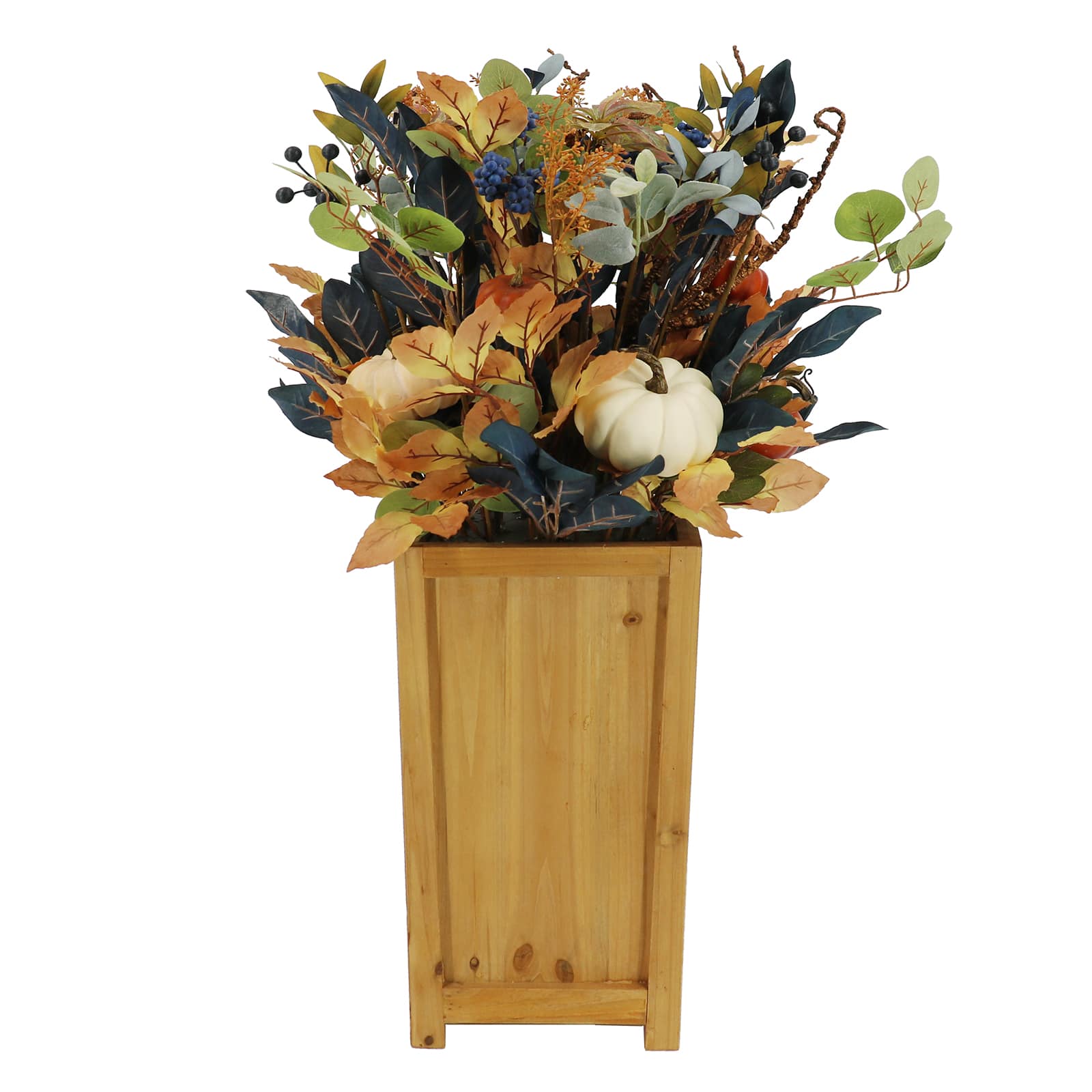 33" UV Premade Foliage & Pumpkin in Wood Box by Ashland®