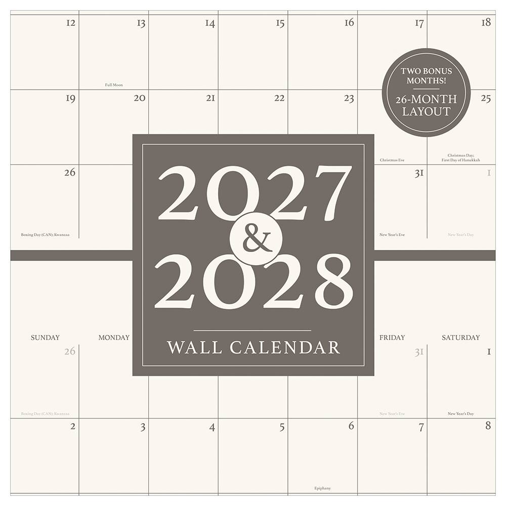 2027 2 Year Grid Wall Calendar