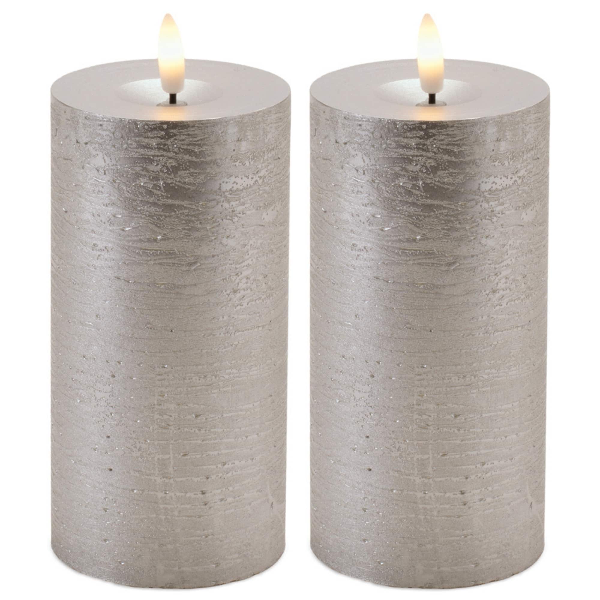 Melrose Metallic Silver FIA WICK LED Candles
